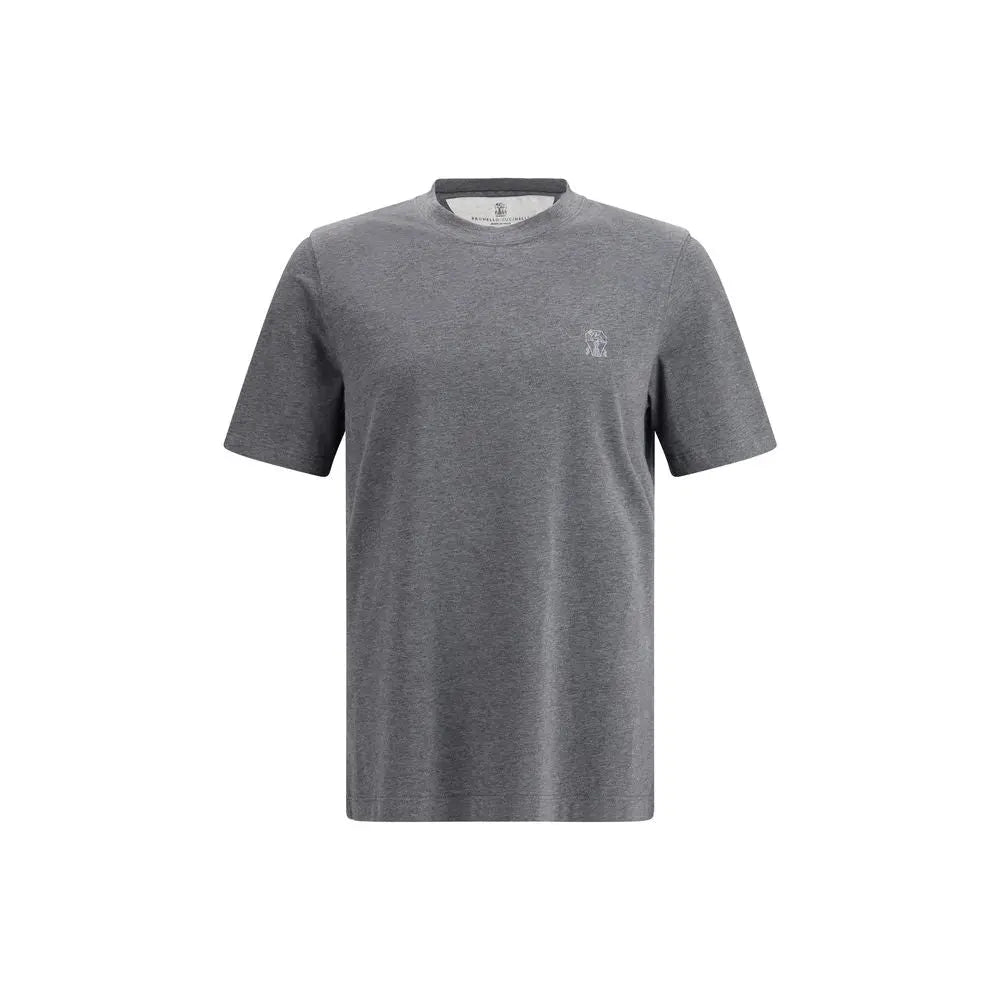 Brunello Cucinelli Gray Cotton T-Shirt Brunello Cucinelli
