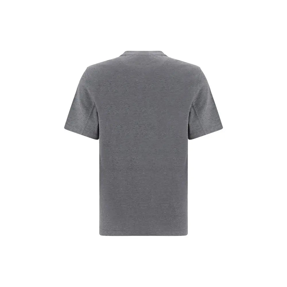Brunello Cucinelli Gray Cotton T-Shirt Brunello Cucinelli