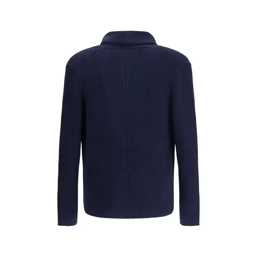 Brunello Cucinelli Blue Cotton Cardigan Brunello Cucinelli