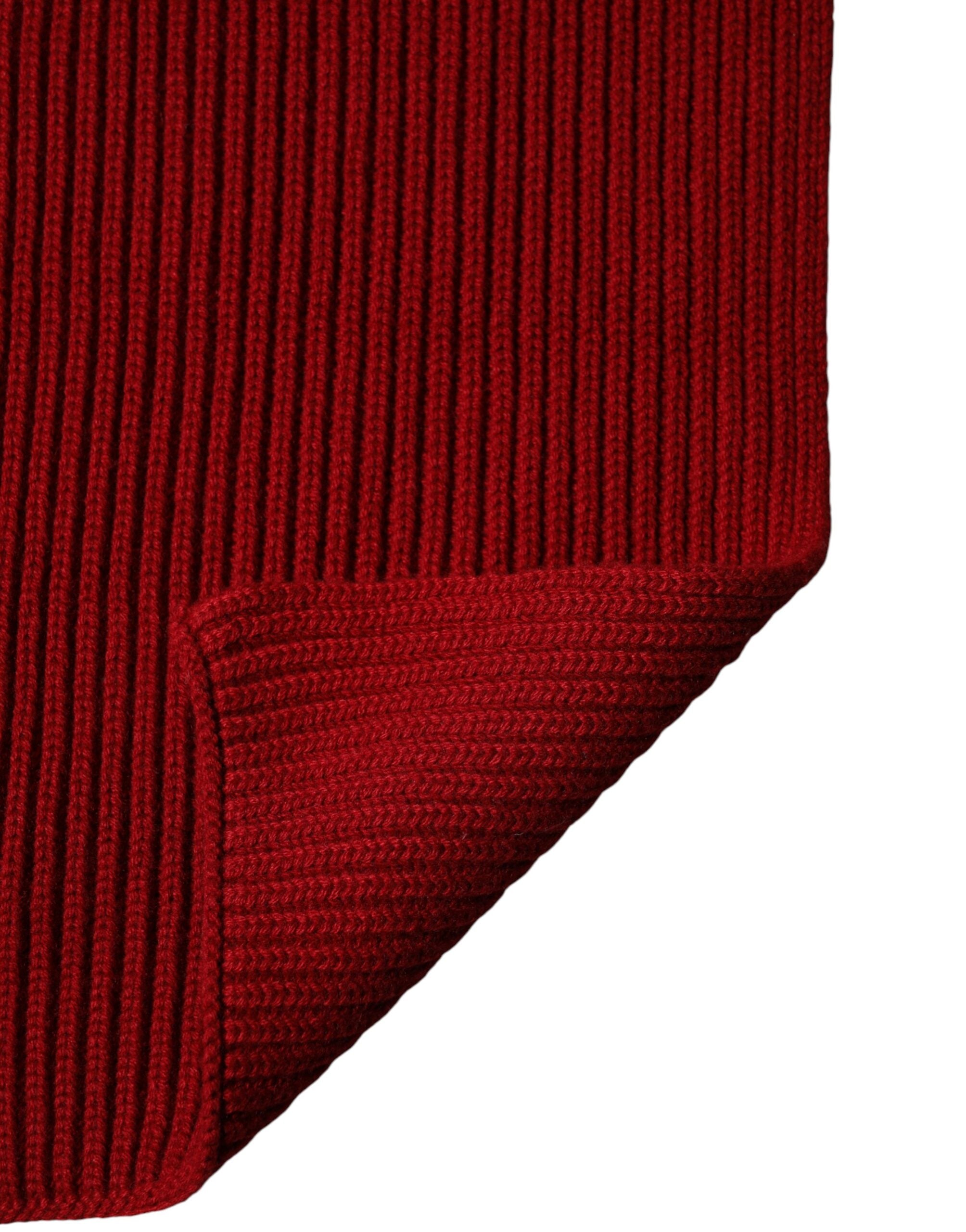 Dolce & Gabbana Red Wool Knitted Neck Wrap Shawl Men Scarf Dolce & Gabbana