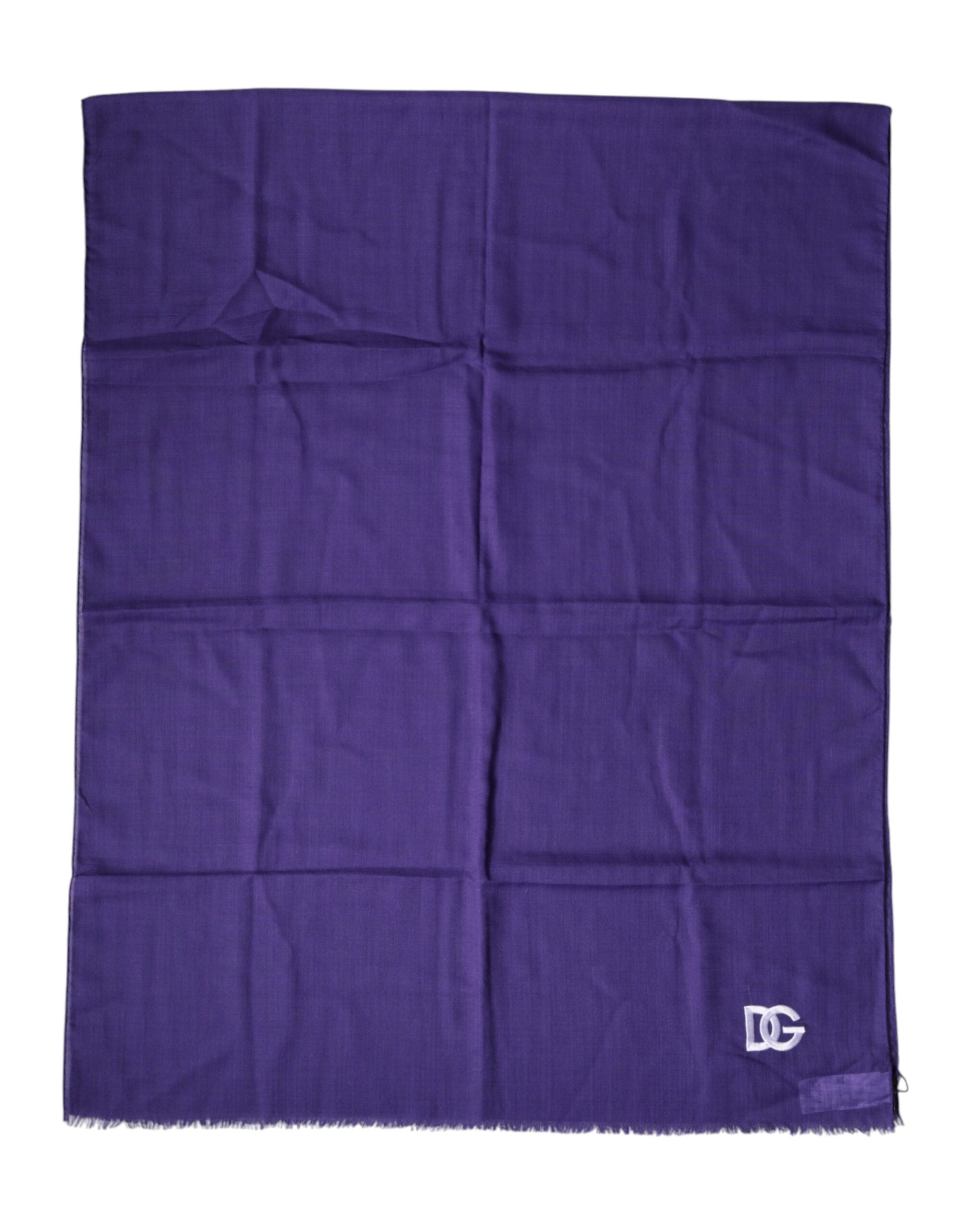Dolce & Gabbana Purple Lace Stole Cotton Wrap Shawl Scarf Dolce & Gabbana