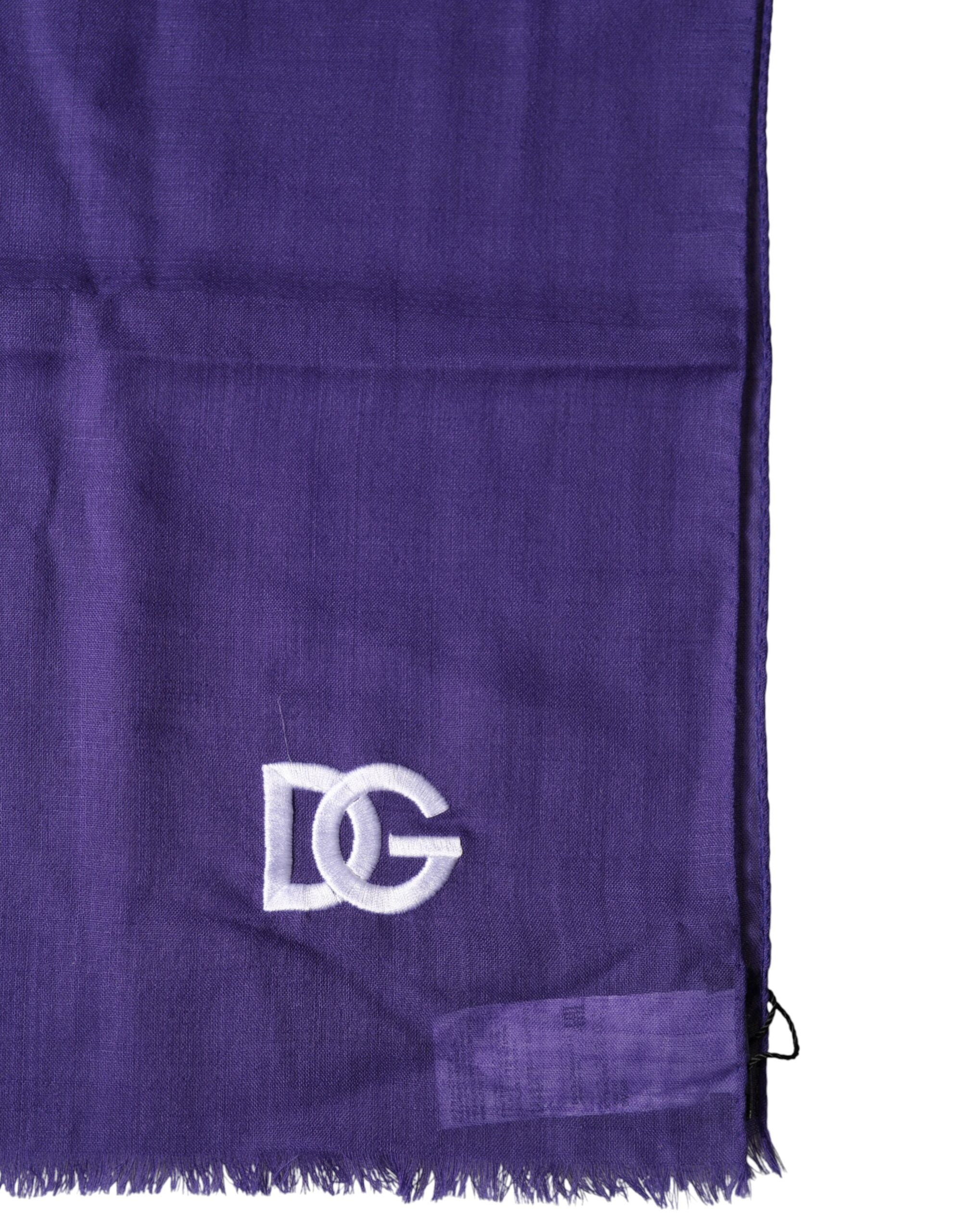 Dolce & Gabbana Purple Lace Stole Cotton Wrap Shawl Scarf Dolce & Gabbana