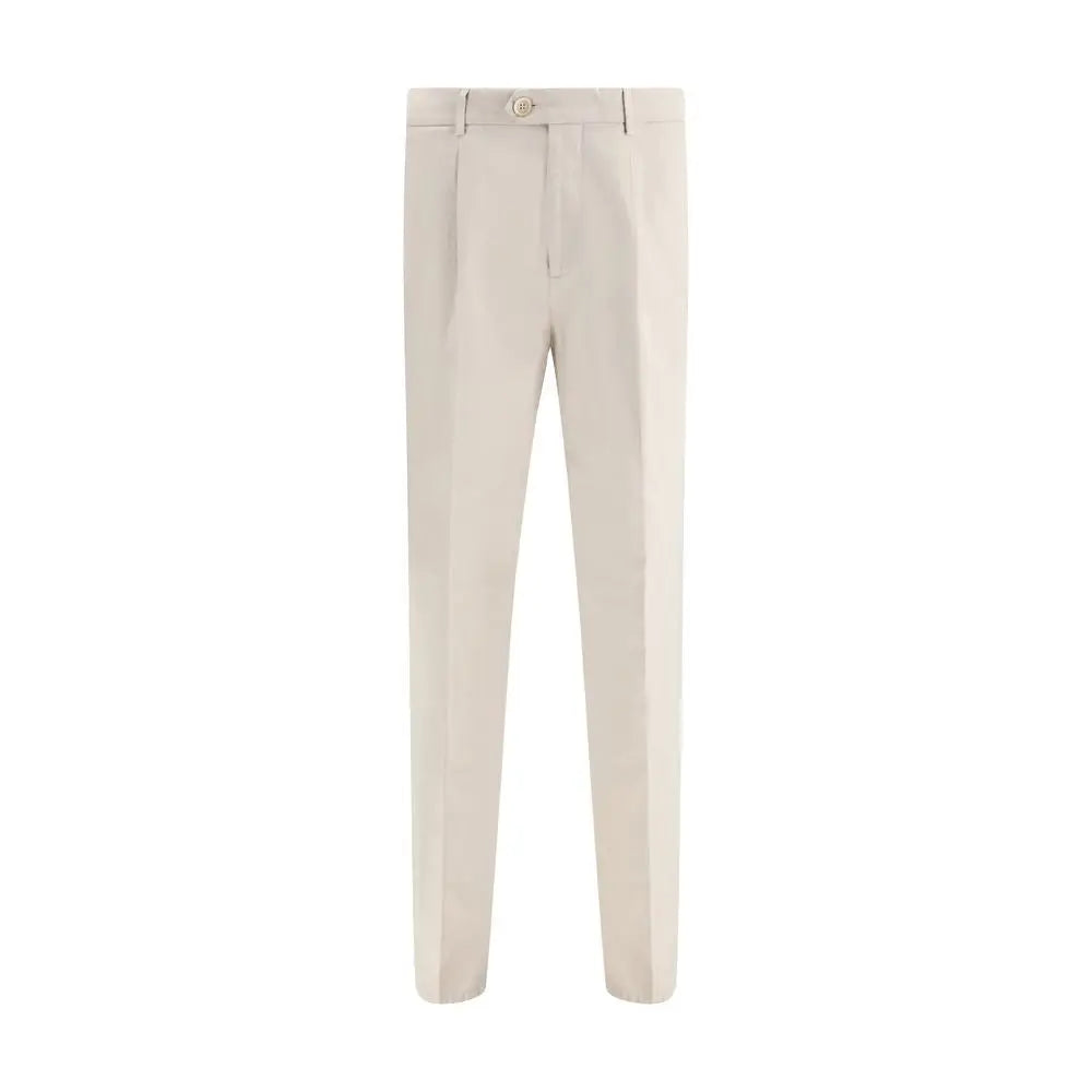 Brunello Cucinelli Beige Cotton Casual Pants Brunello Cucinelli