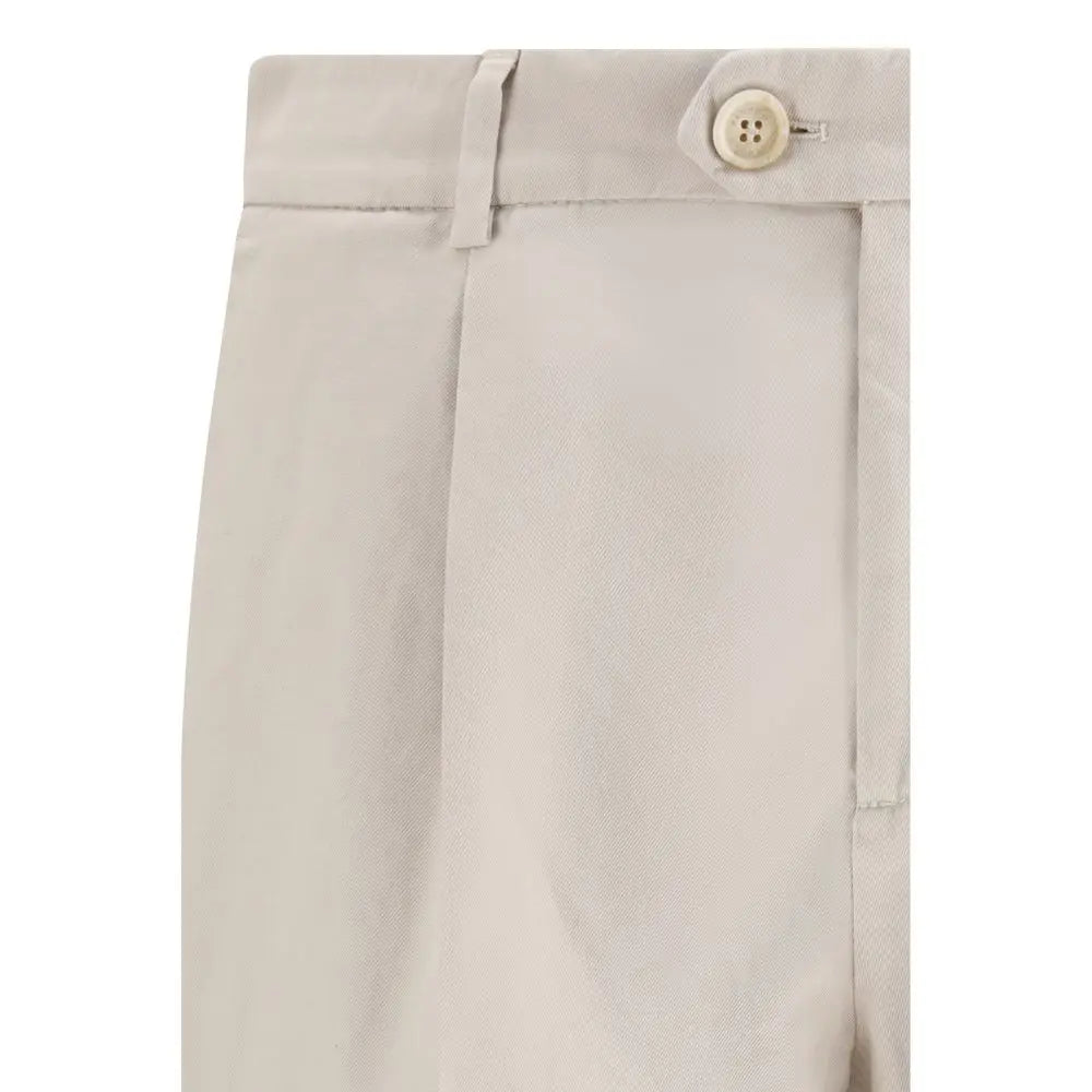 Brunello Cucinelli Beige Cotton Casual Pants Brunello Cucinelli