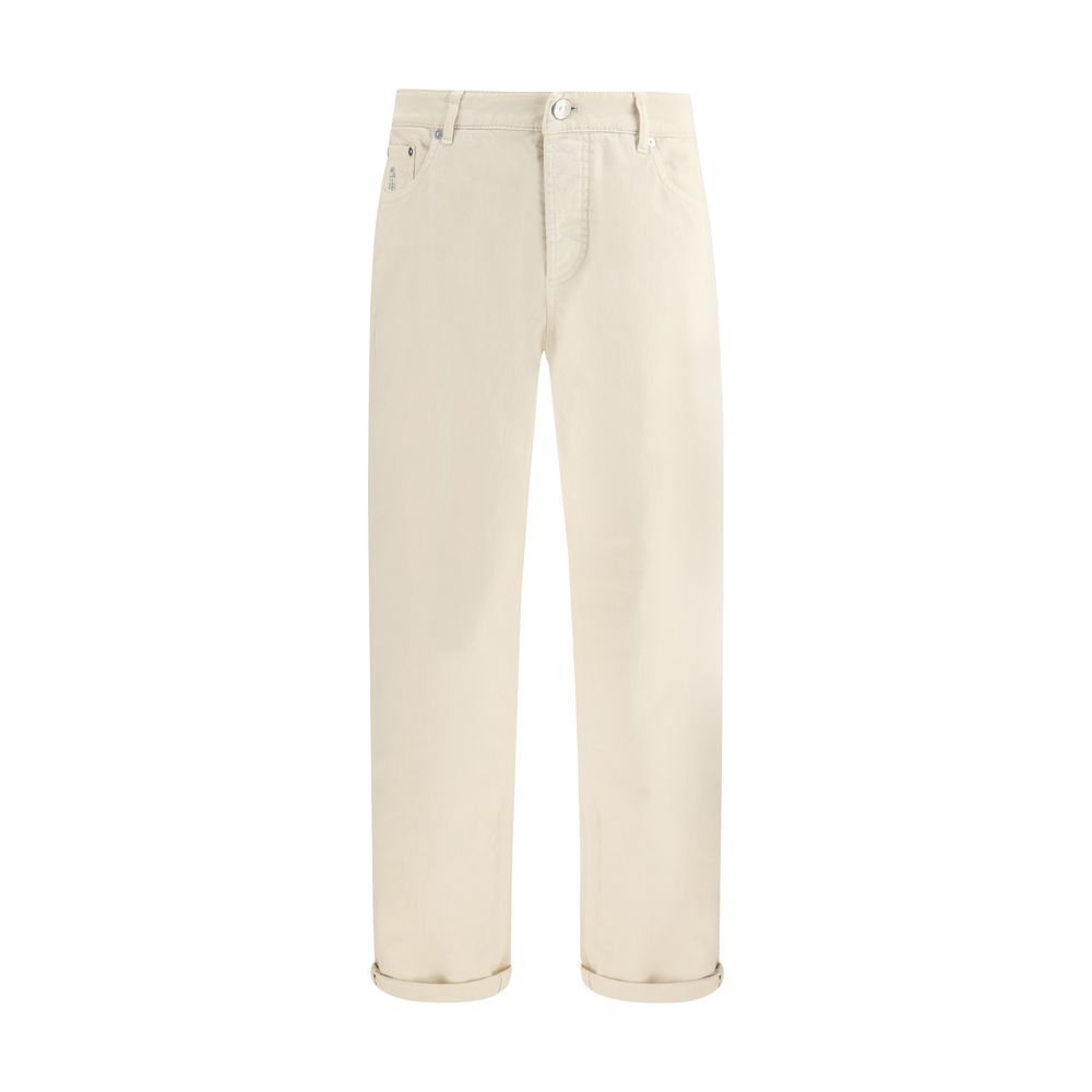 Brunello Cucinelli White Cotton Jeans Denim Brunello Cucinelli