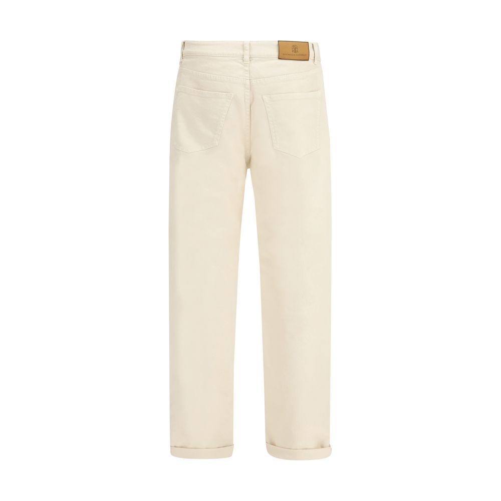 Brunello Cucinelli White Cotton Jeans Denim Brunello Cucinelli