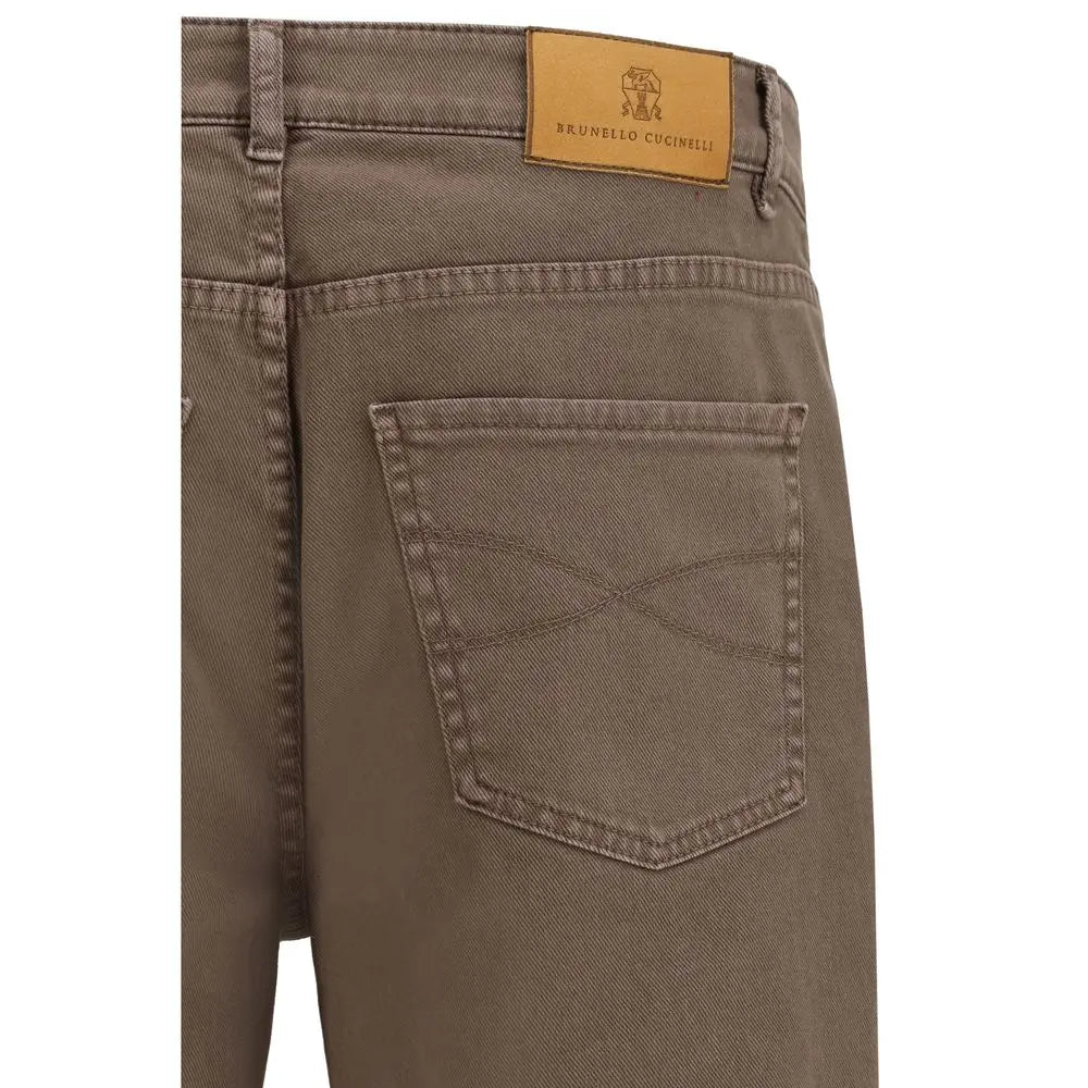 Brunello Cucinelli Brown Cotton Jeans Denim Brunello Cucinelli