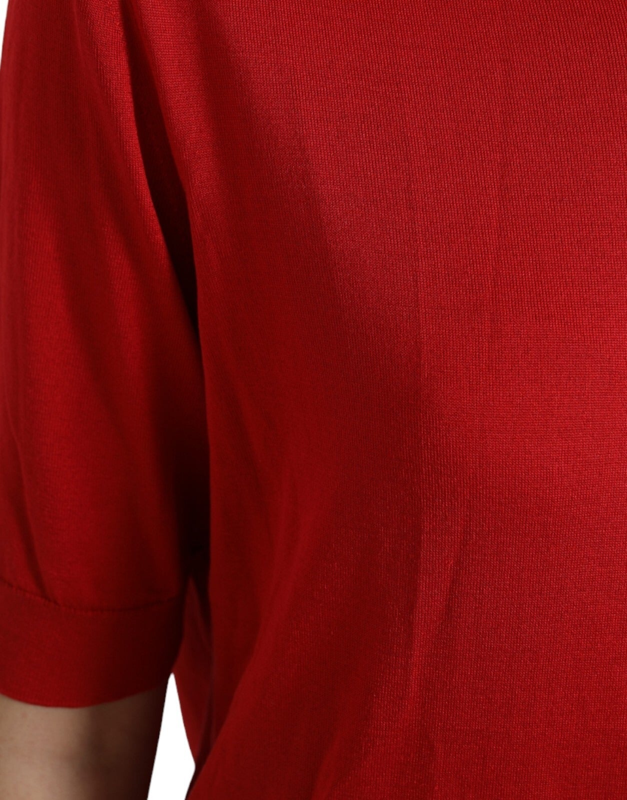 Dolce & Gabbana Red Silk Crew Neck Short Sleeves Top T-shirt Dolce & Gabbana