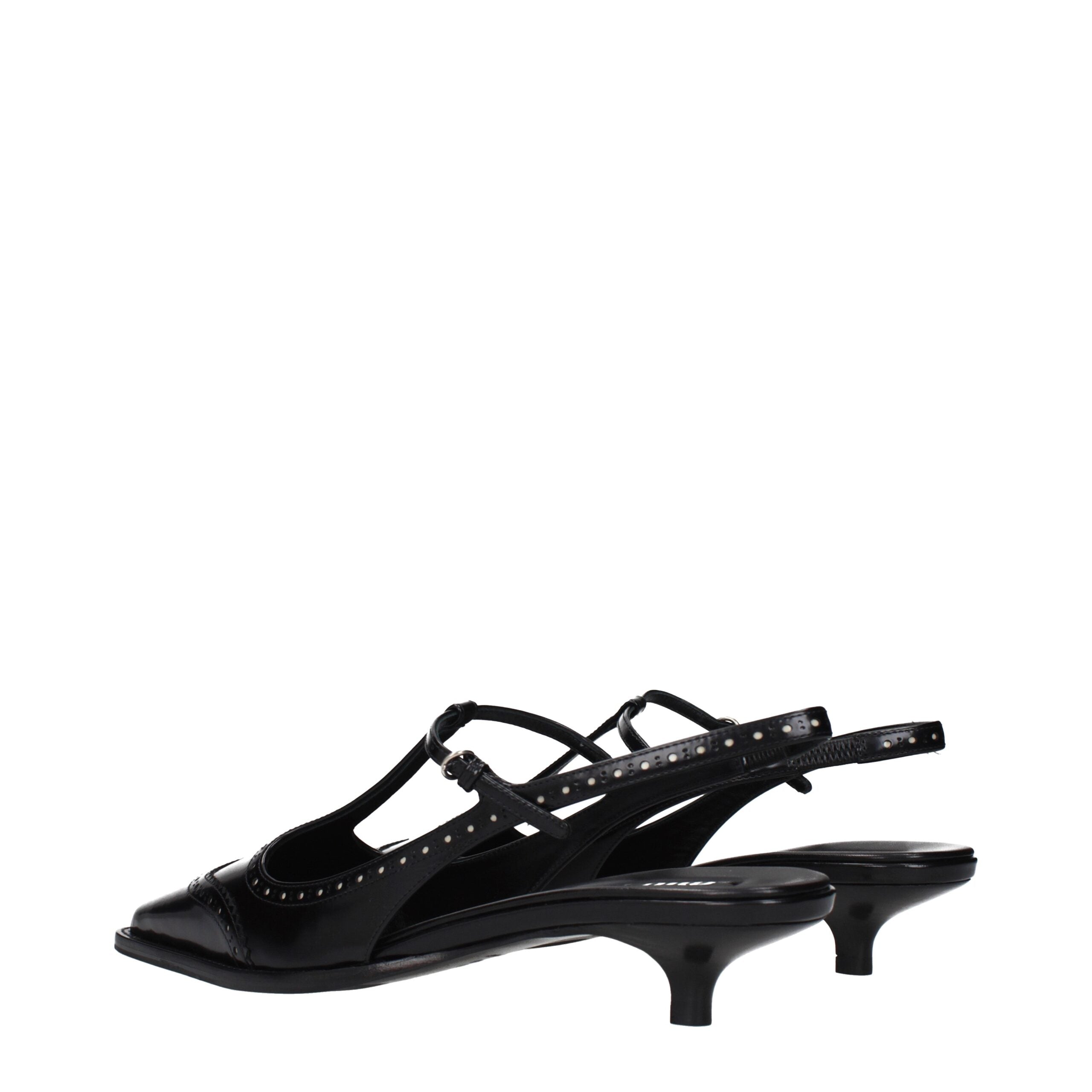 Miu Miu Black Leather Mid Heel Pumps Miu Miu