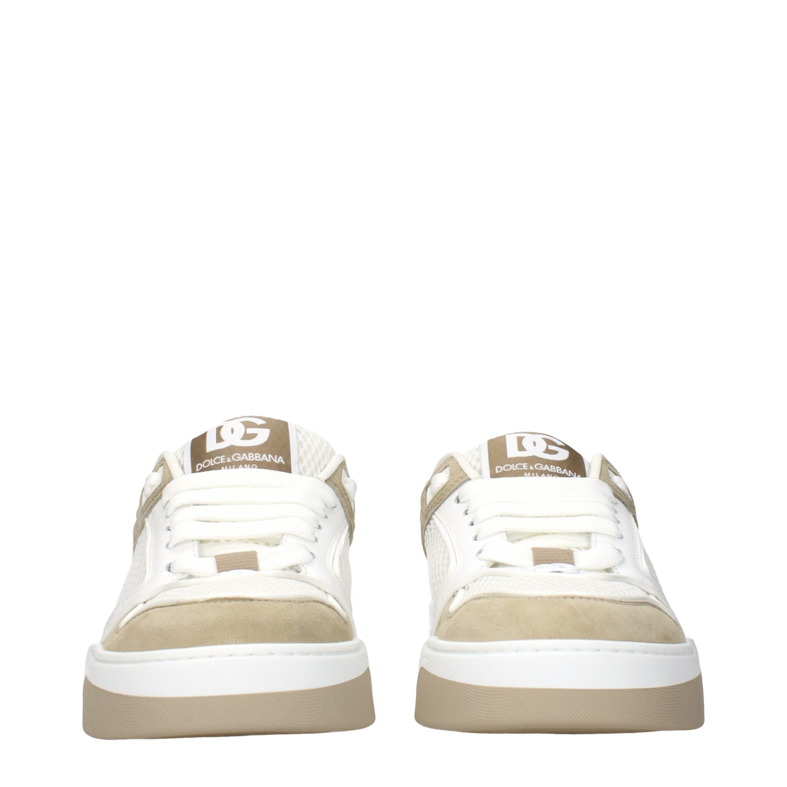 Dolce & Gabbana White Fabric Low Top Sneakers Dolce & Gabbana