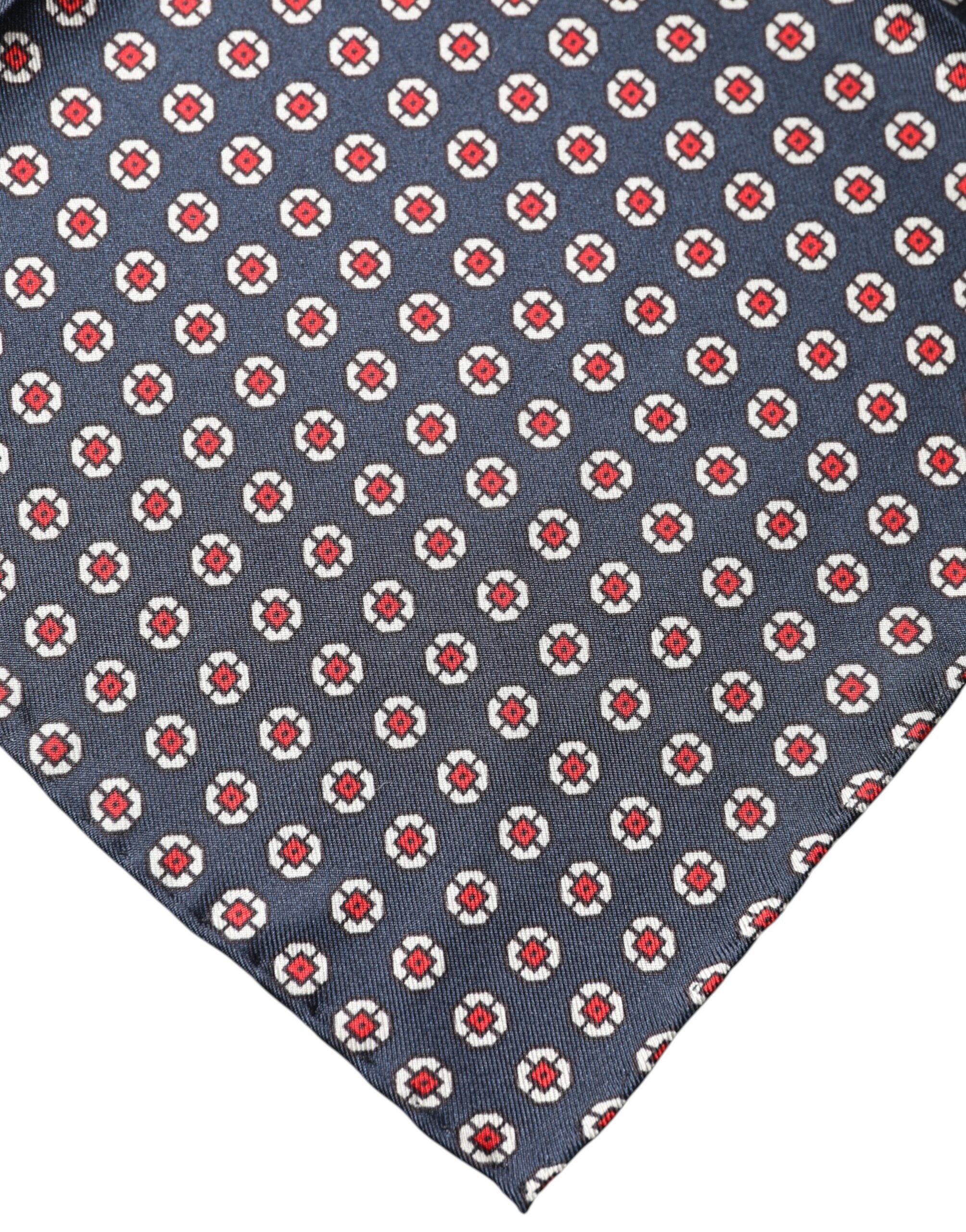 Dolce & Gabbana Blue Patterned Silk Square Handkerchief Scarf Dolce & Gabbana
