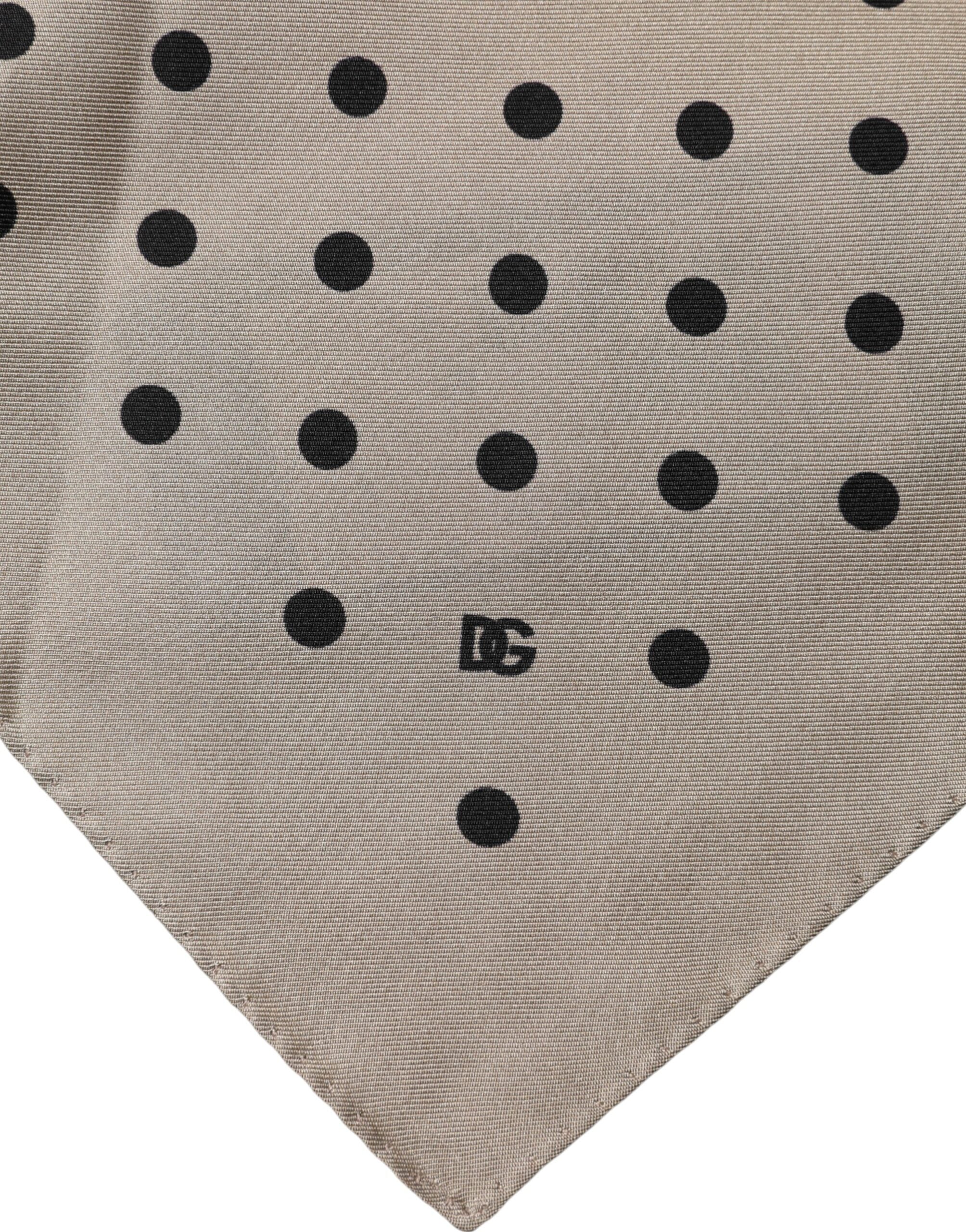 Dolce & Gabbana Brown Polka Dot Square Handkerchief Scarf Dolce & Gabbana