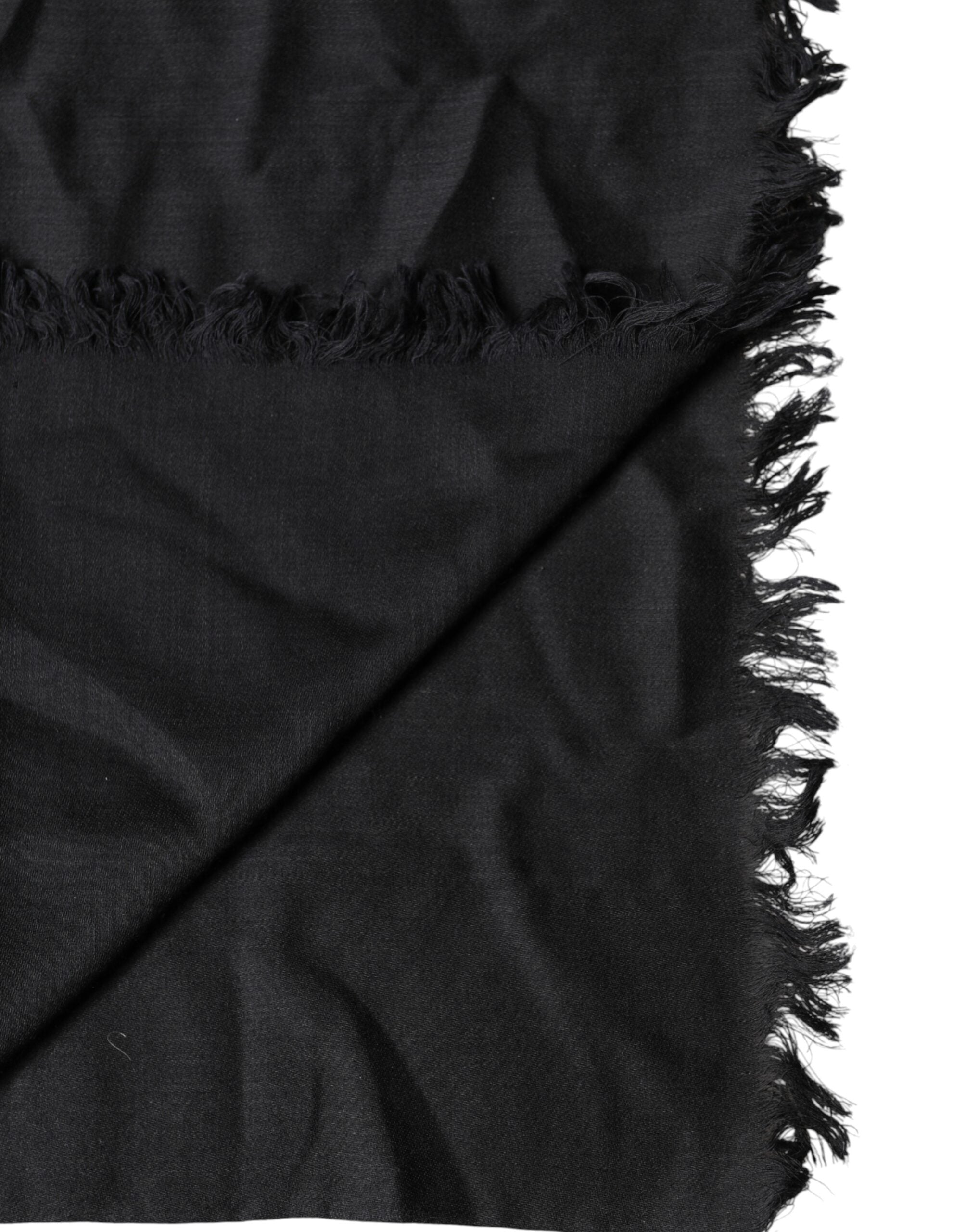 Dolce & Gabbana Black Lace Stole Neck Wrap Shawl Scarf Dolce & Gabbana