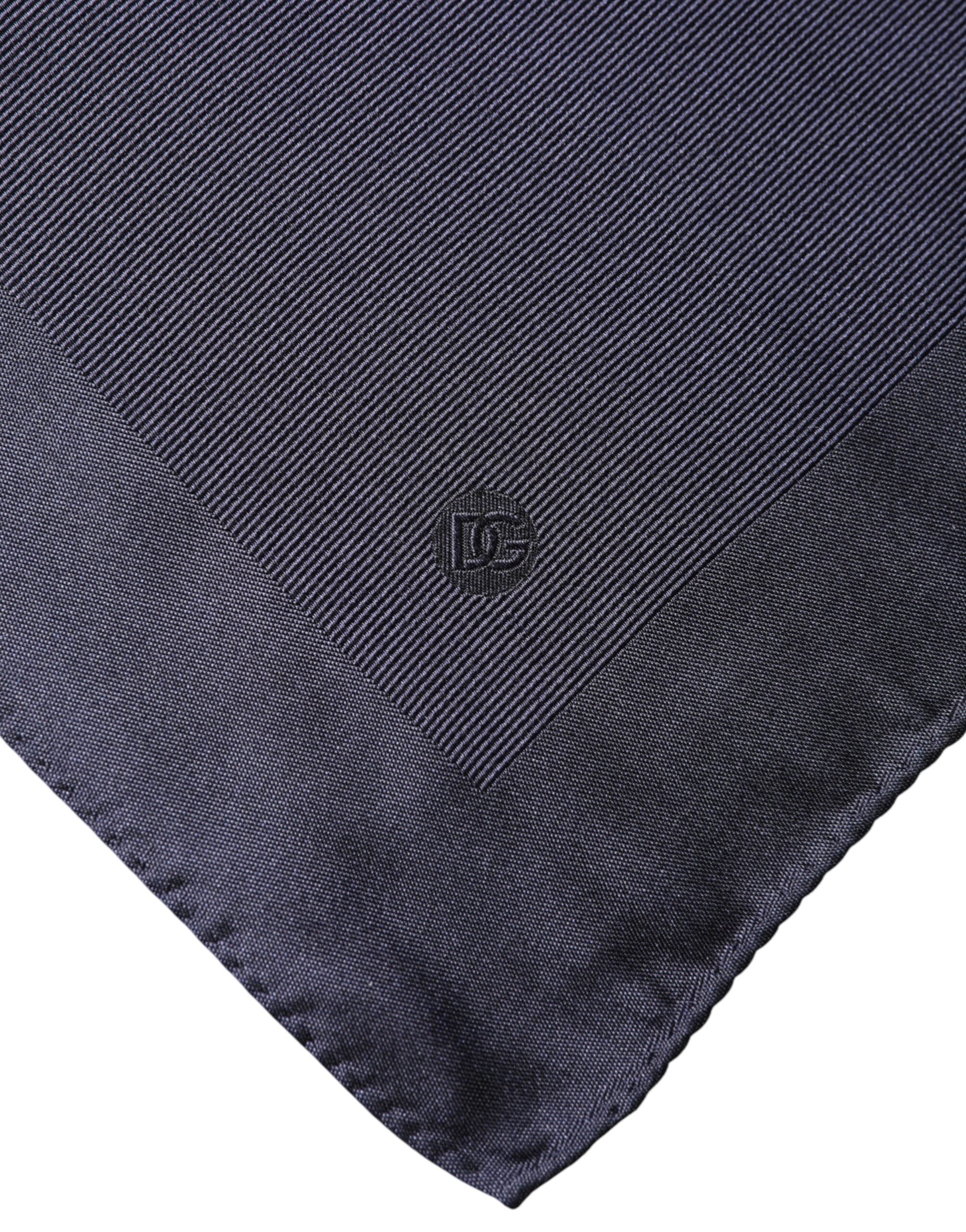 Dolce & Gabbana Blue Logo Silk Men Square Handkerchief Scarf Dolce & Gabbana