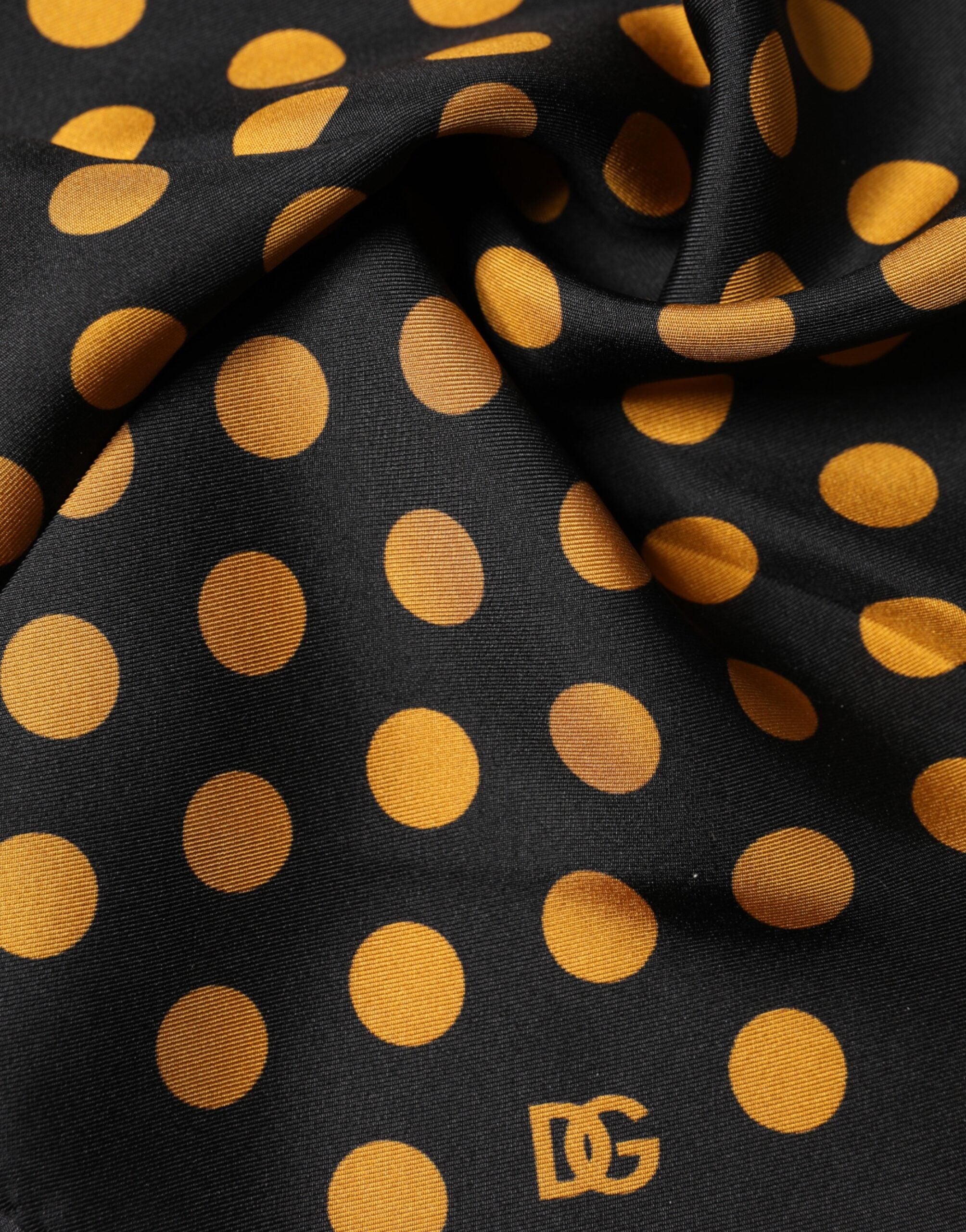 Dolce & Gabbana Black Polka Dot Square Handkerchief Scarf Dolce & Gabbana