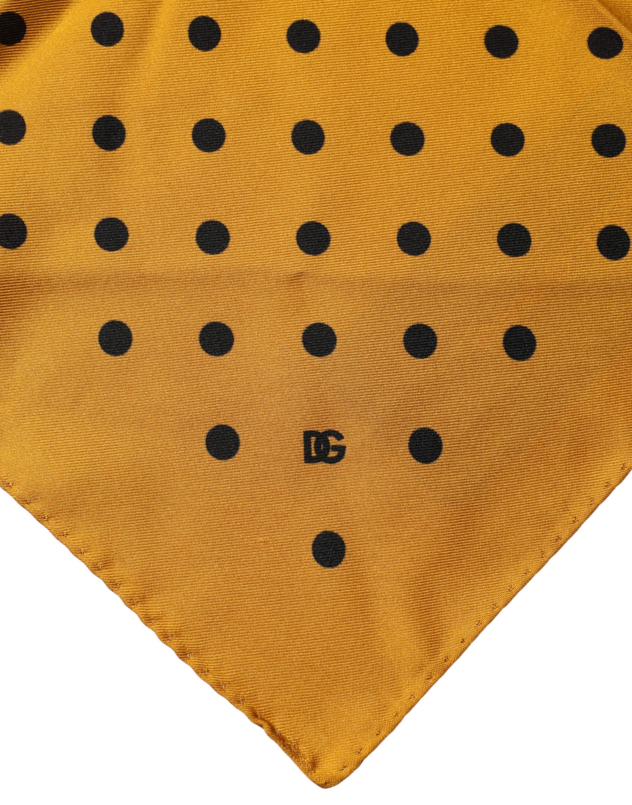 Dolce & Gabbana Orange Polka Dot Square Handkerchief Scarf Dolce & Gabbana