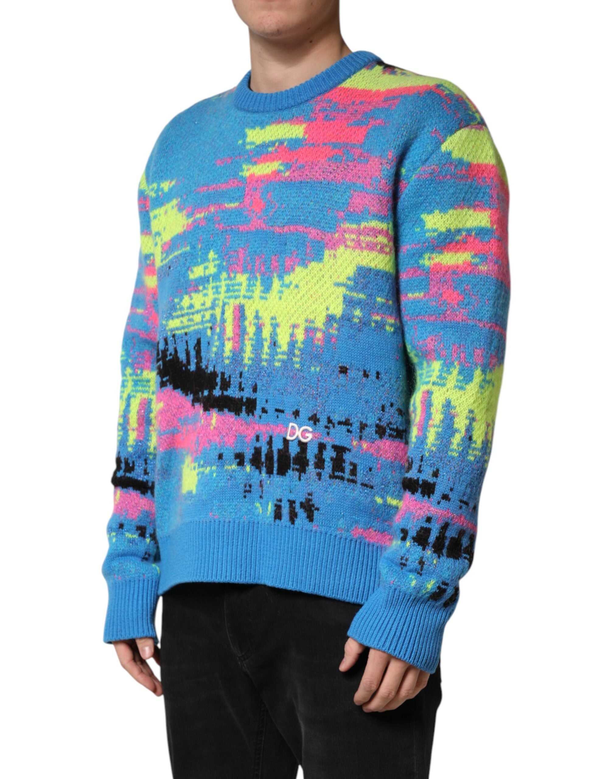 Dolce & Gabbana Multicolor Men Crew Neck Pullover Sweater Dolce & Gabbana