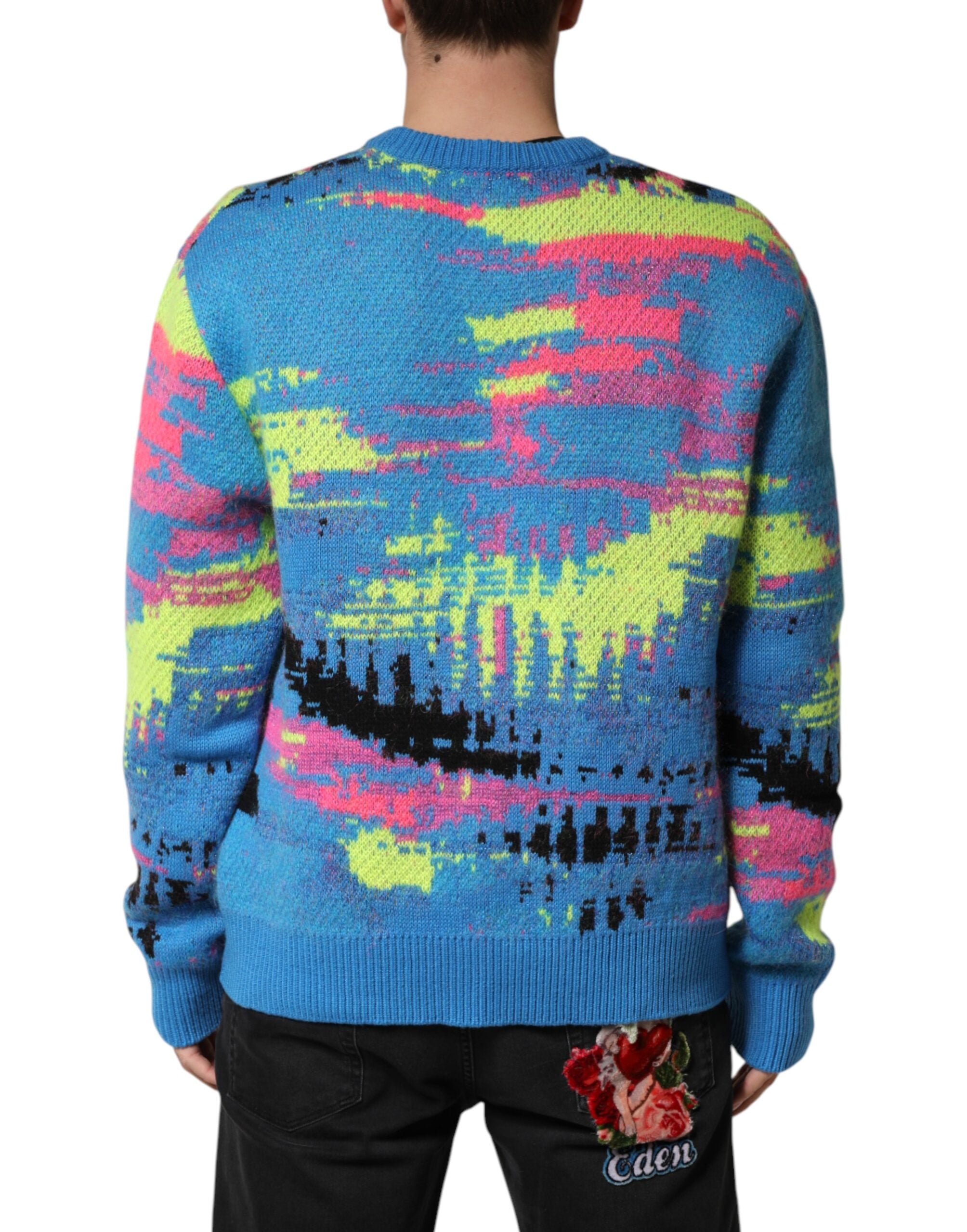 Dolce & Gabbana Multicolor Men Crew Neck Pullover Sweater Dolce & Gabbana