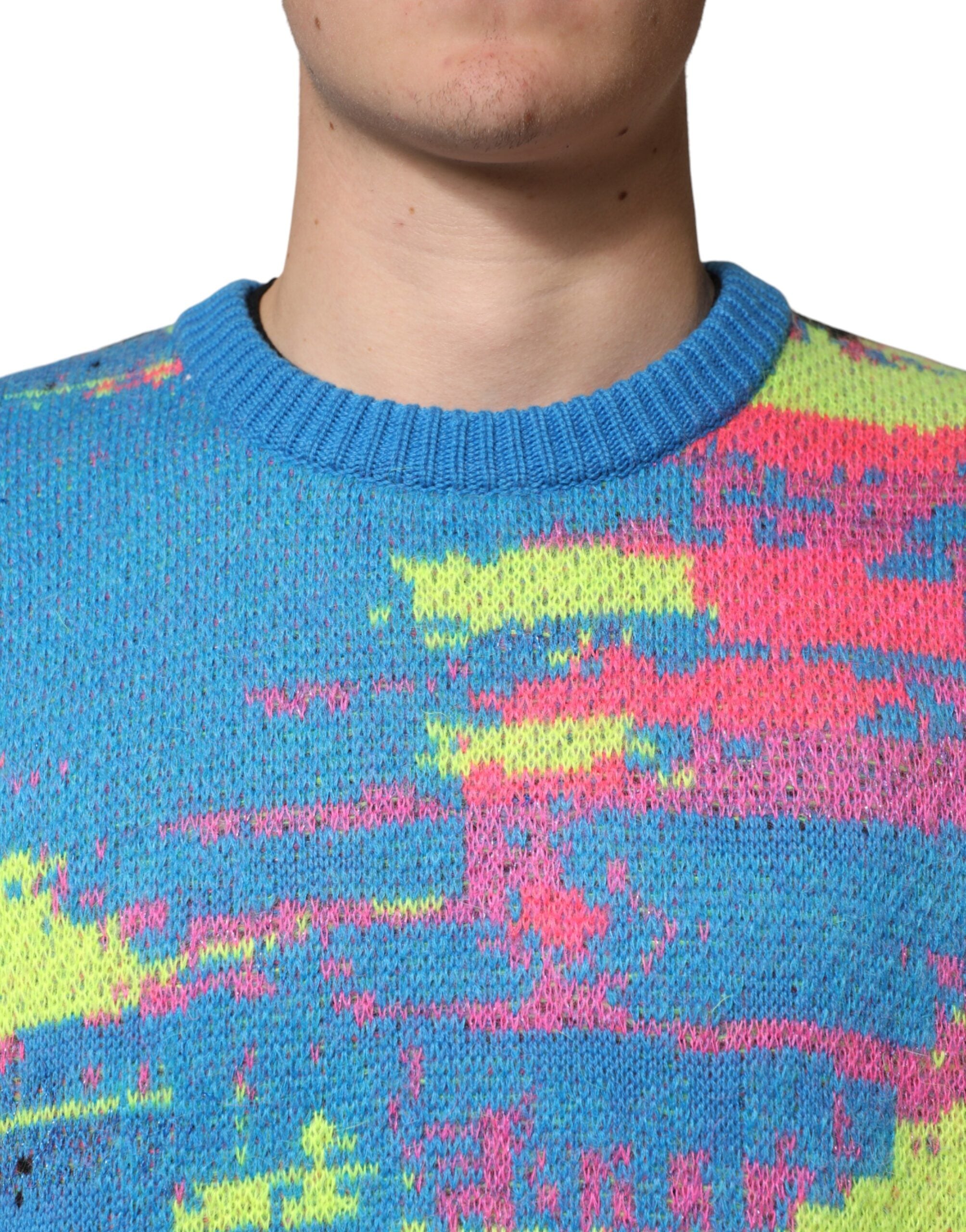 Dolce & Gabbana Multicolor Men Crew Neck Pullover Sweater Dolce & Gabbana