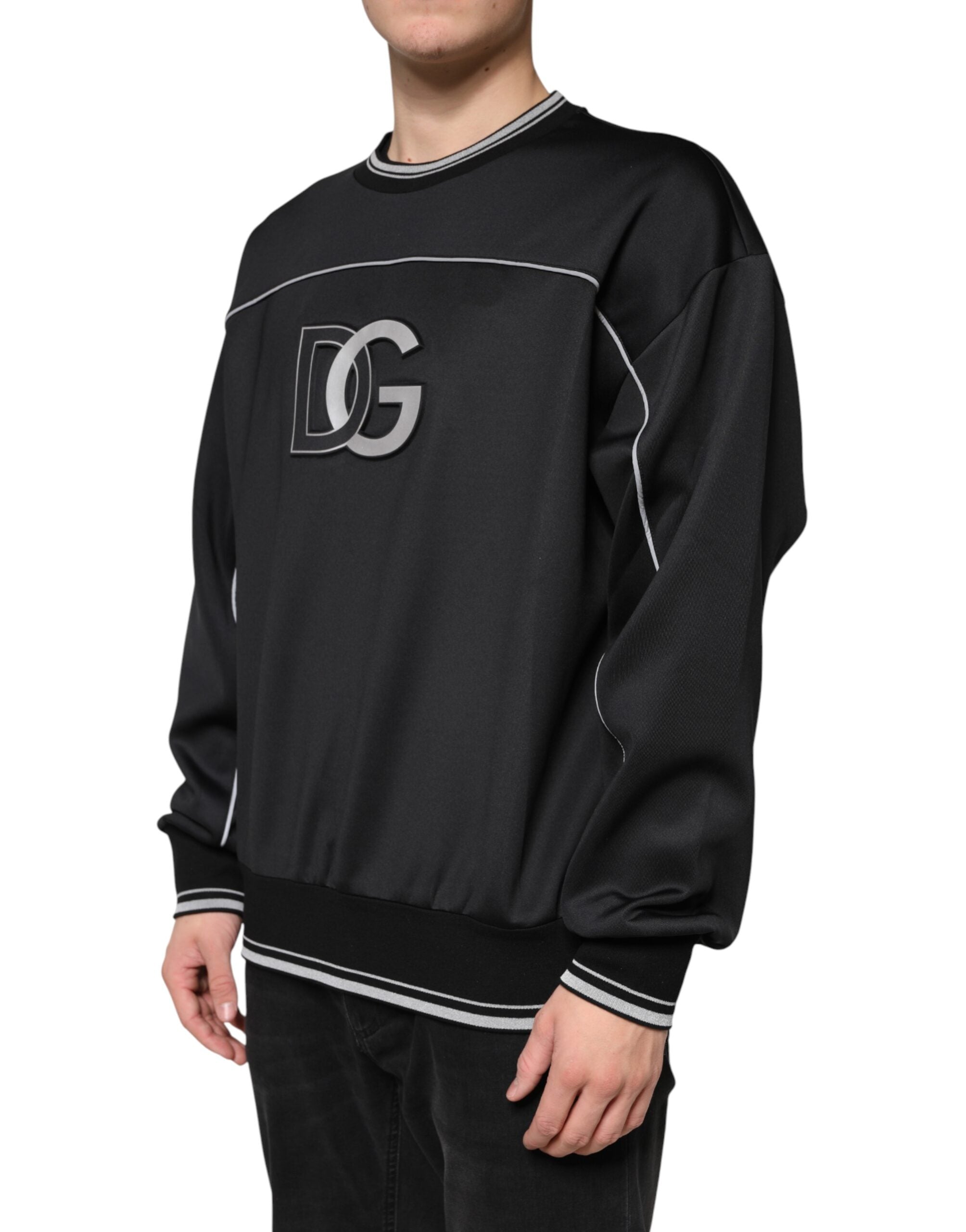 Dolce & Gabbana Black DG Logo Crew Neck Sweatshirt Sweater Dolce & Gabbana
