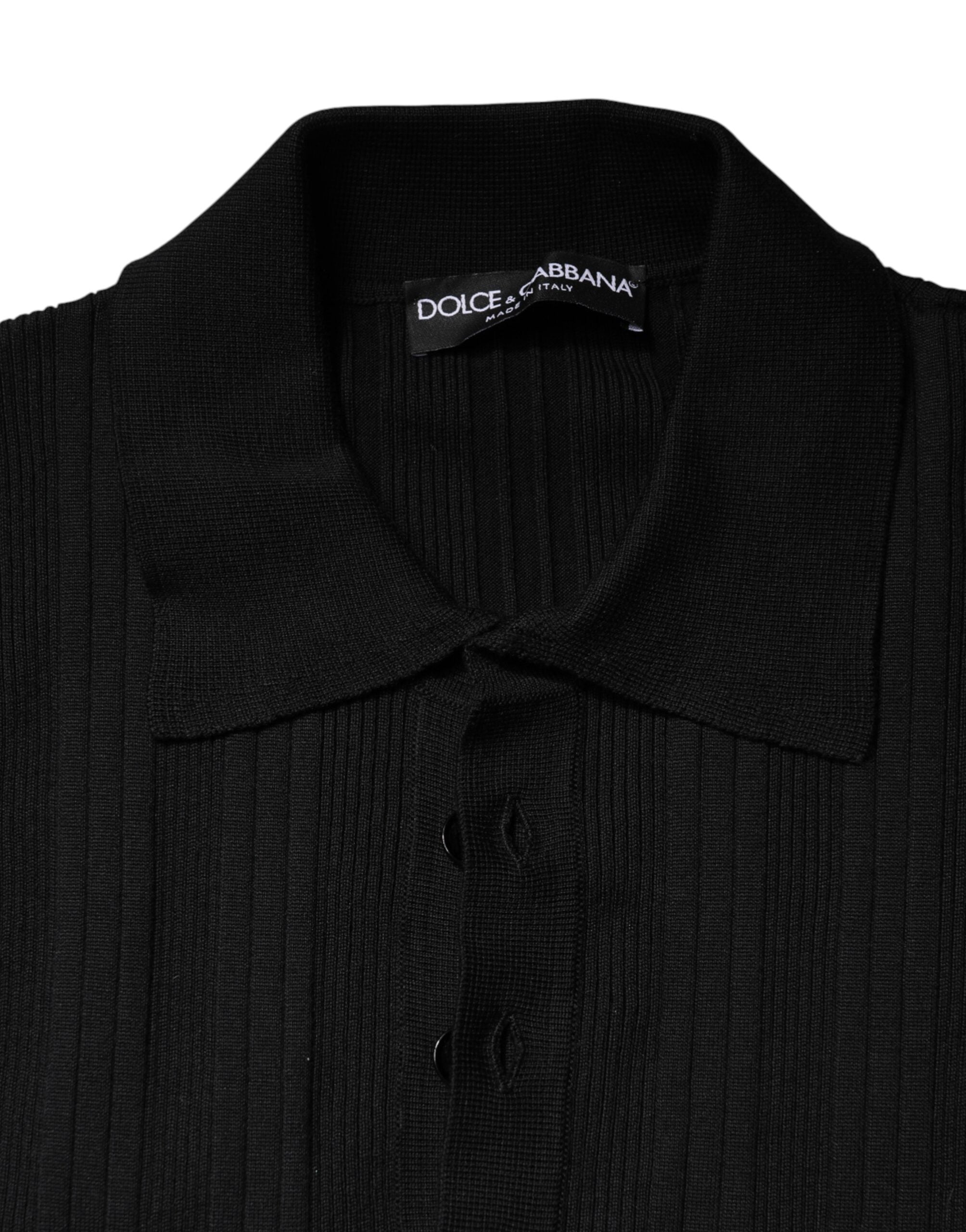 Dolce & Gabbana Black Crest Long Sleeve Men Pullover Sweater Dolce & Gabbana