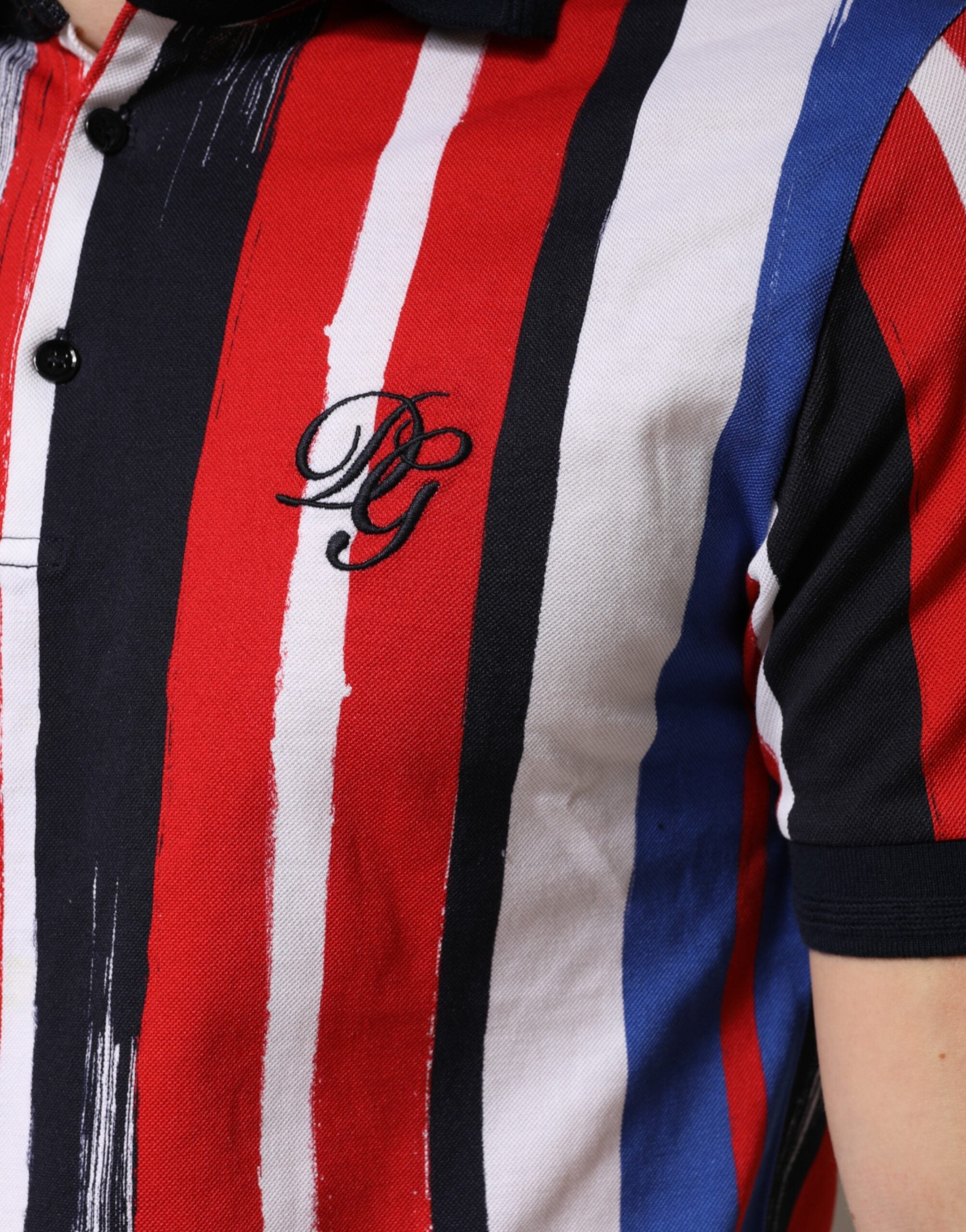 Dolce & Gabbana Multicolor Stripes Cotton Men Polo T-shirt Dolce & Gabbana