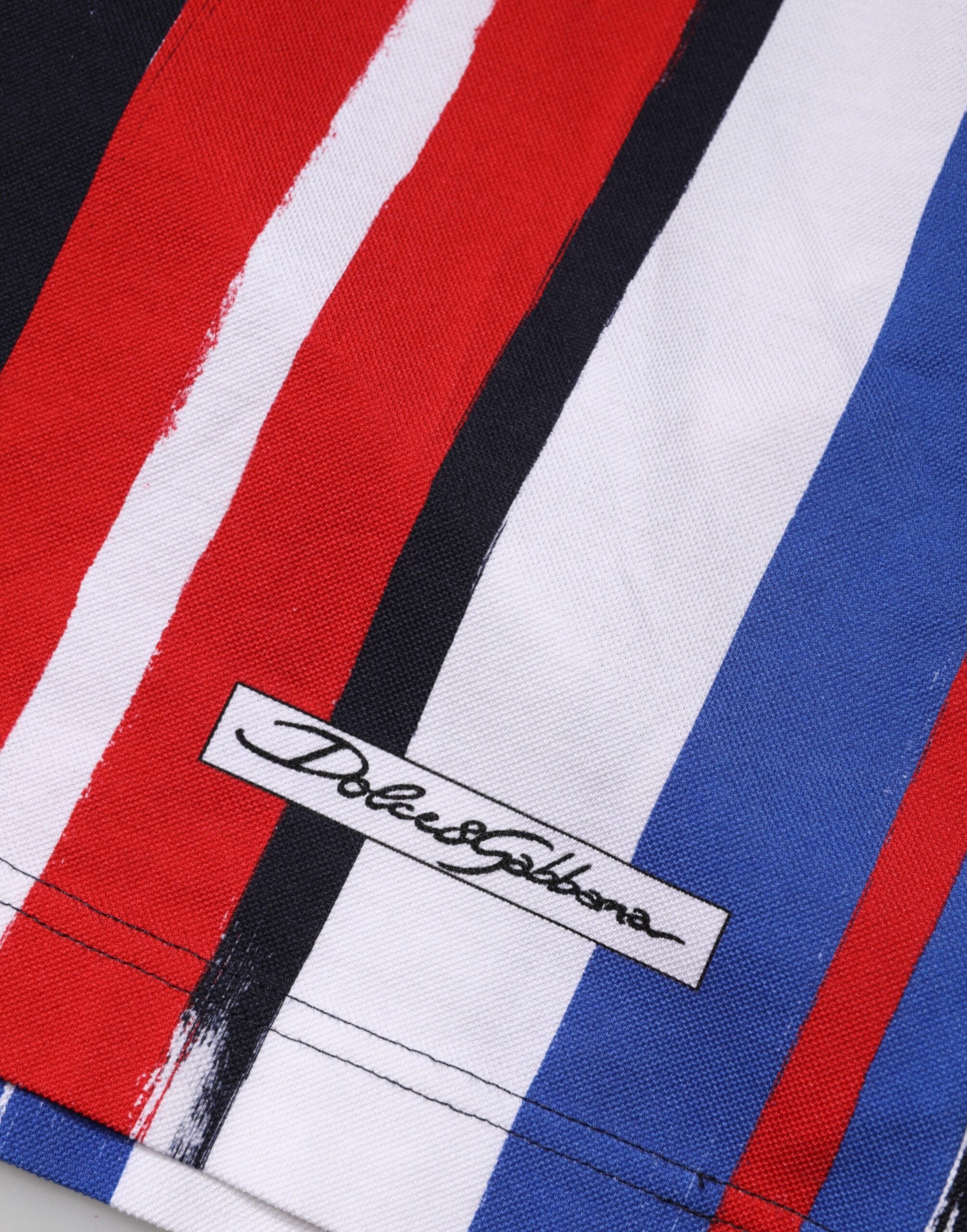 Dolce & Gabbana Multicolor Stripes Cotton Men Polo T-shirt Dolce & Gabbana