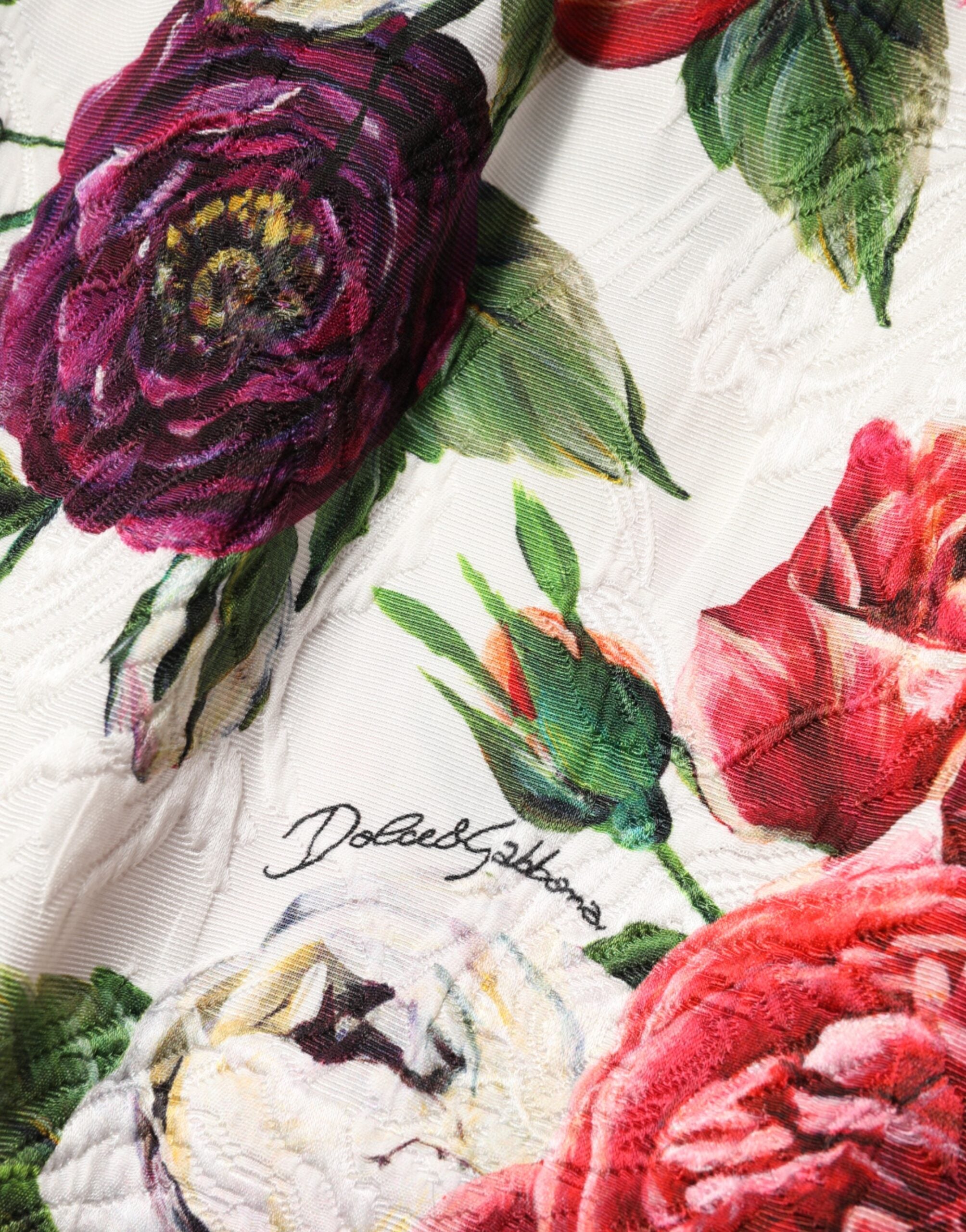 Dolce & Gabbana White Floral Embellished Sheath Mini Dress Dolce & Gabbana