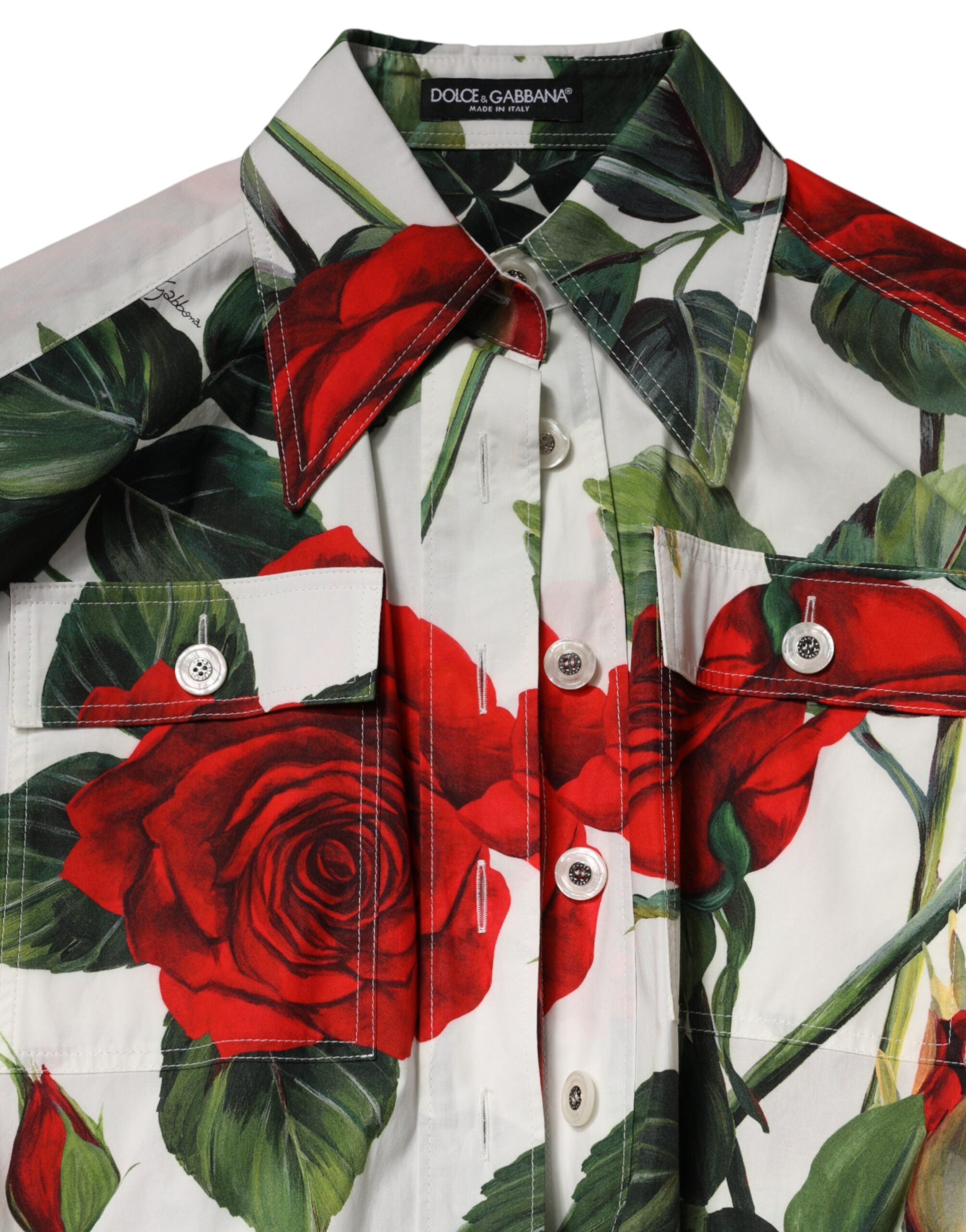 Dolce & Gabbana White Floral Print Cotton Jumpsuit Dress Dolce & Gabbana