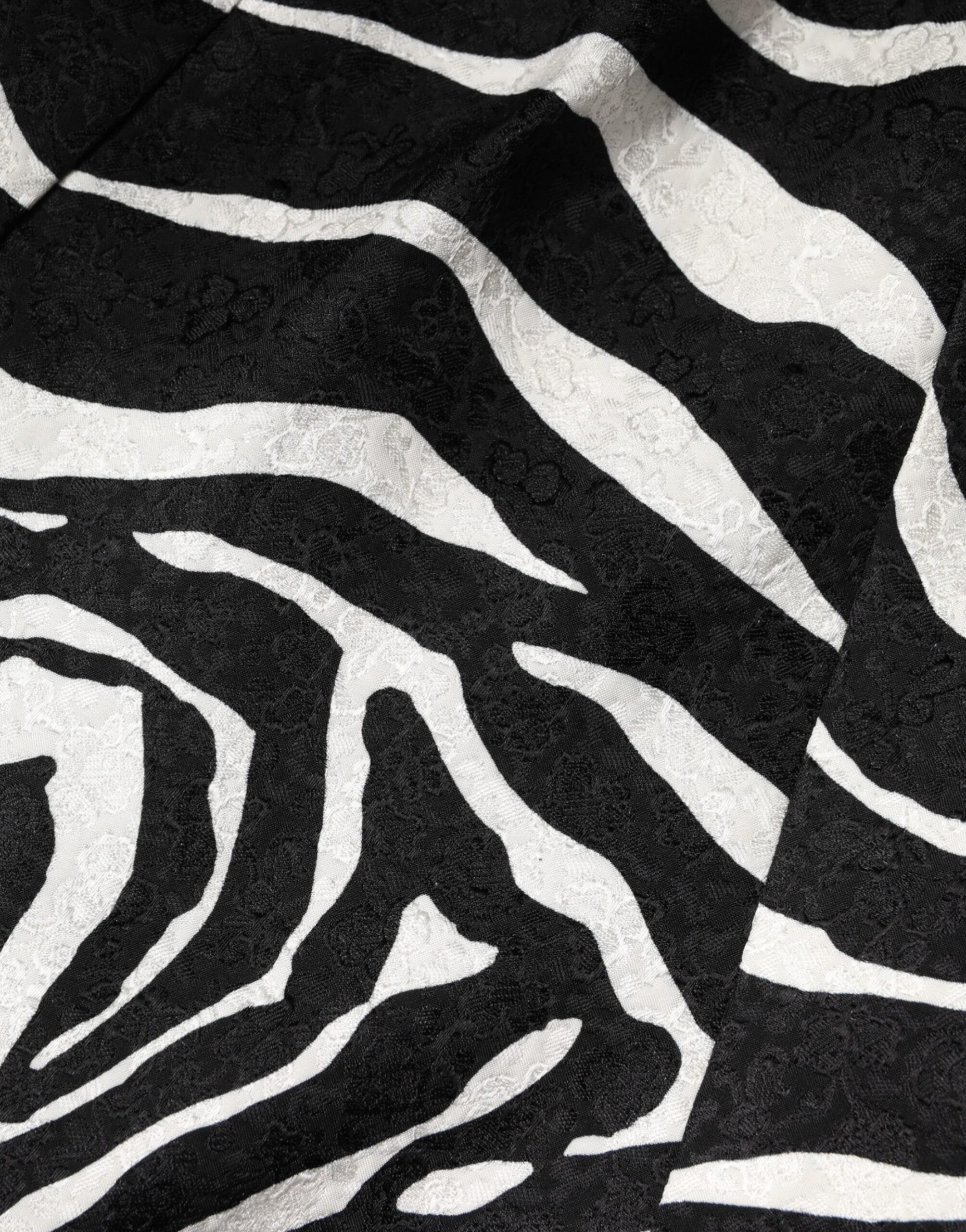 Dolce & Gabbana Black White Zebra Sleeveless A-line Dress Dolce & Gabbana