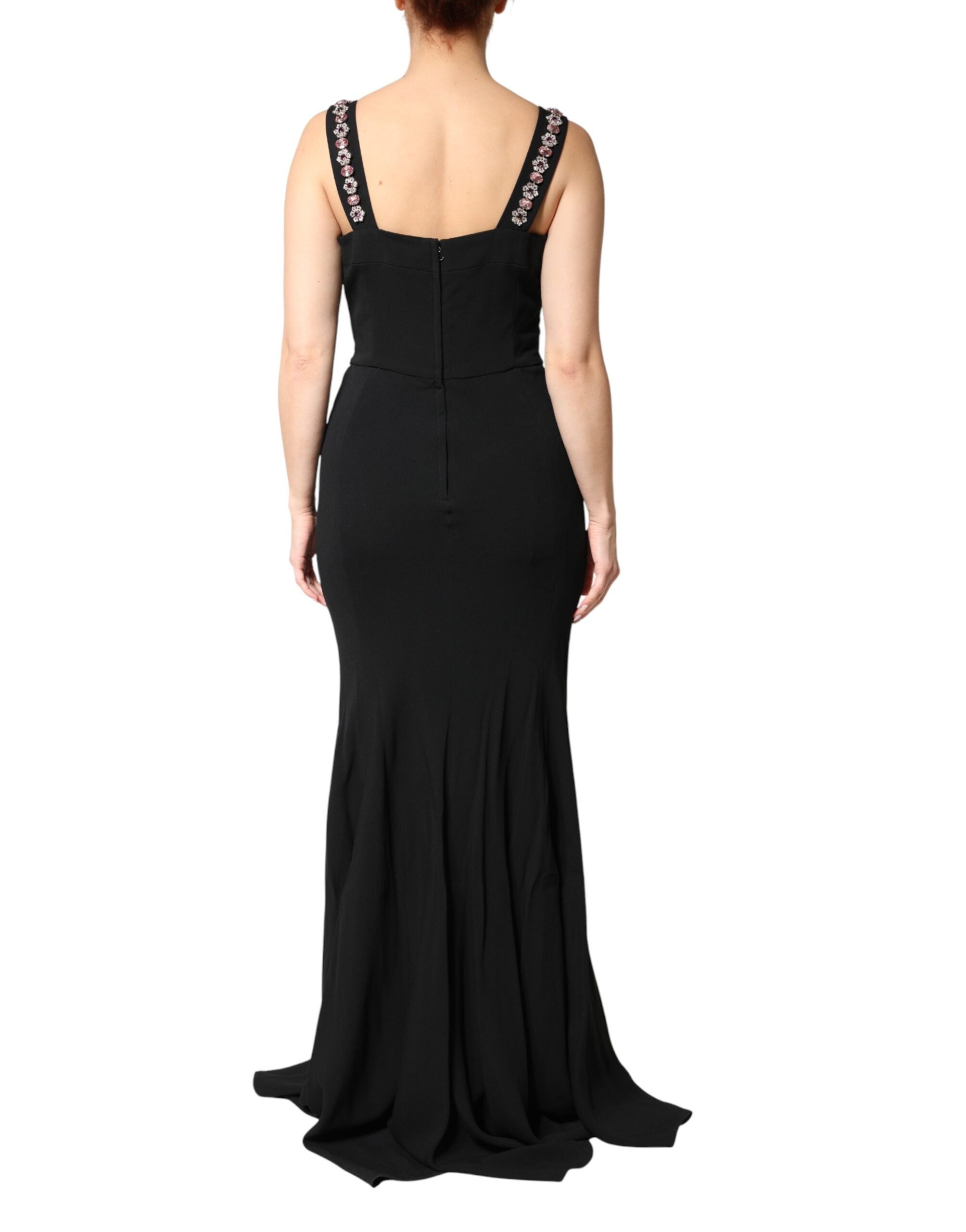 Dolce & Gabbana Black Embellished Bodycon Long Gown Dress Dolce & Gabbana