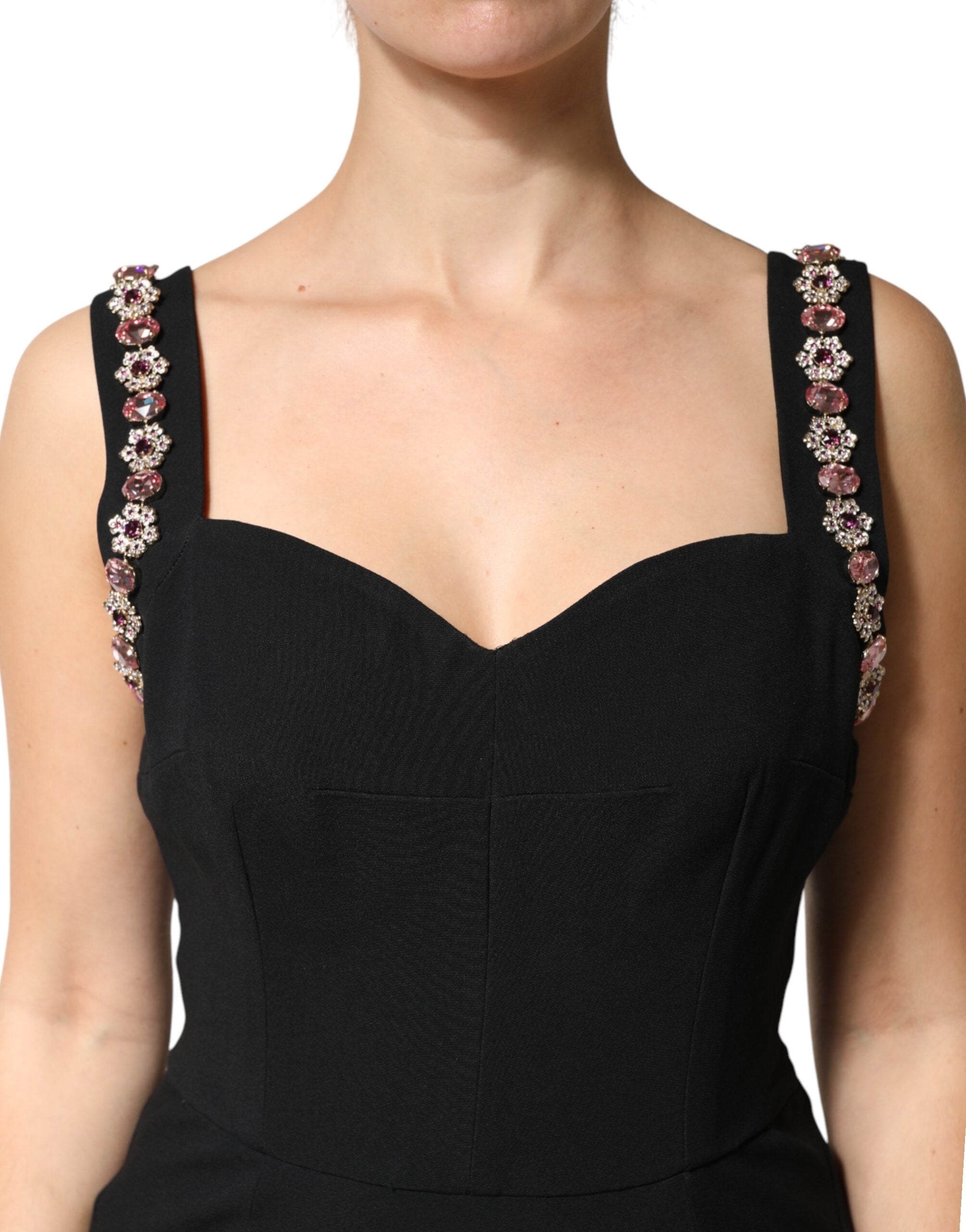 Dolce & Gabbana Black Embellished Bodycon Long Gown Dress Dolce & Gabbana