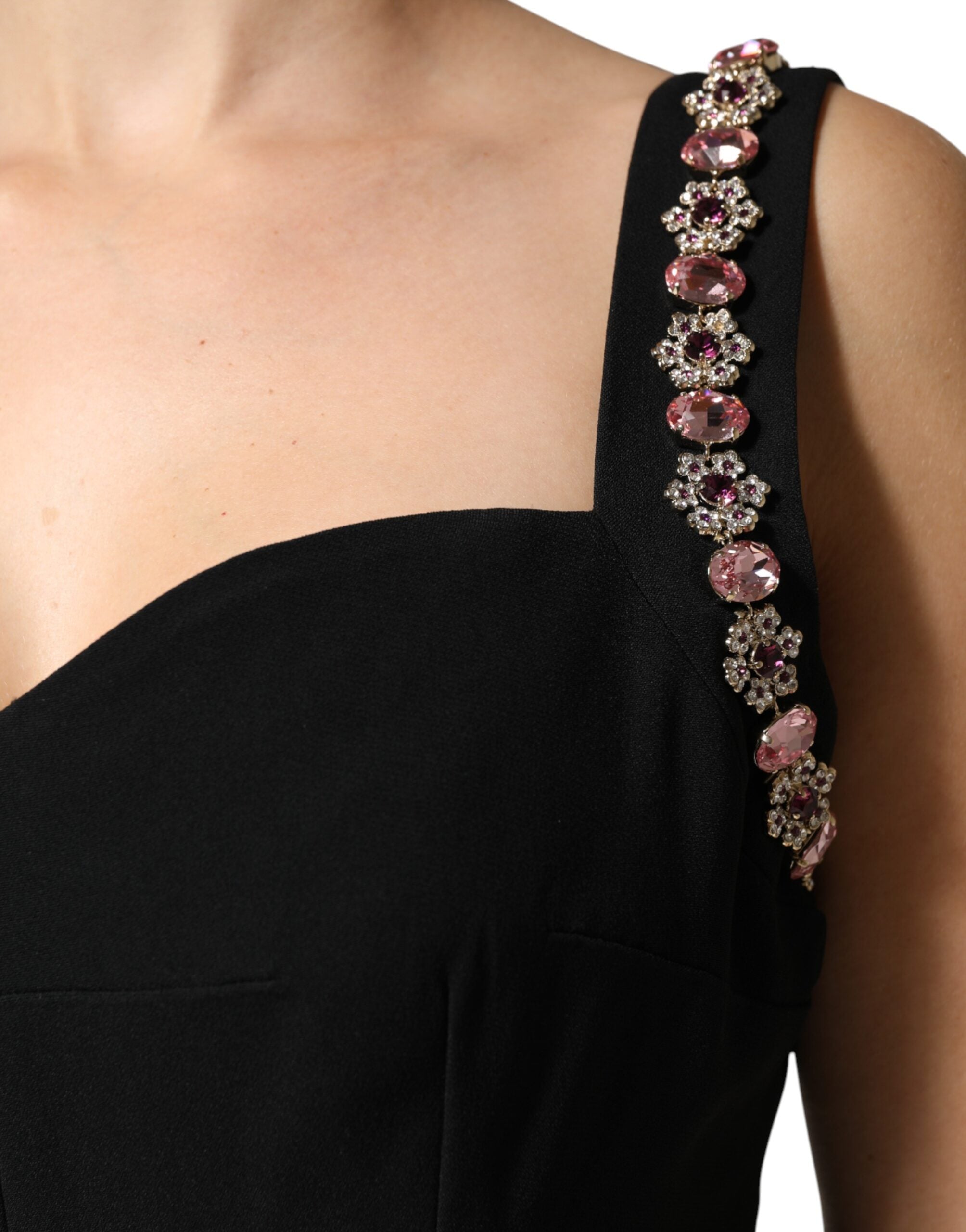 Dolce & Gabbana Black Embellished Bodycon Long Gown Dress Dolce & Gabbana