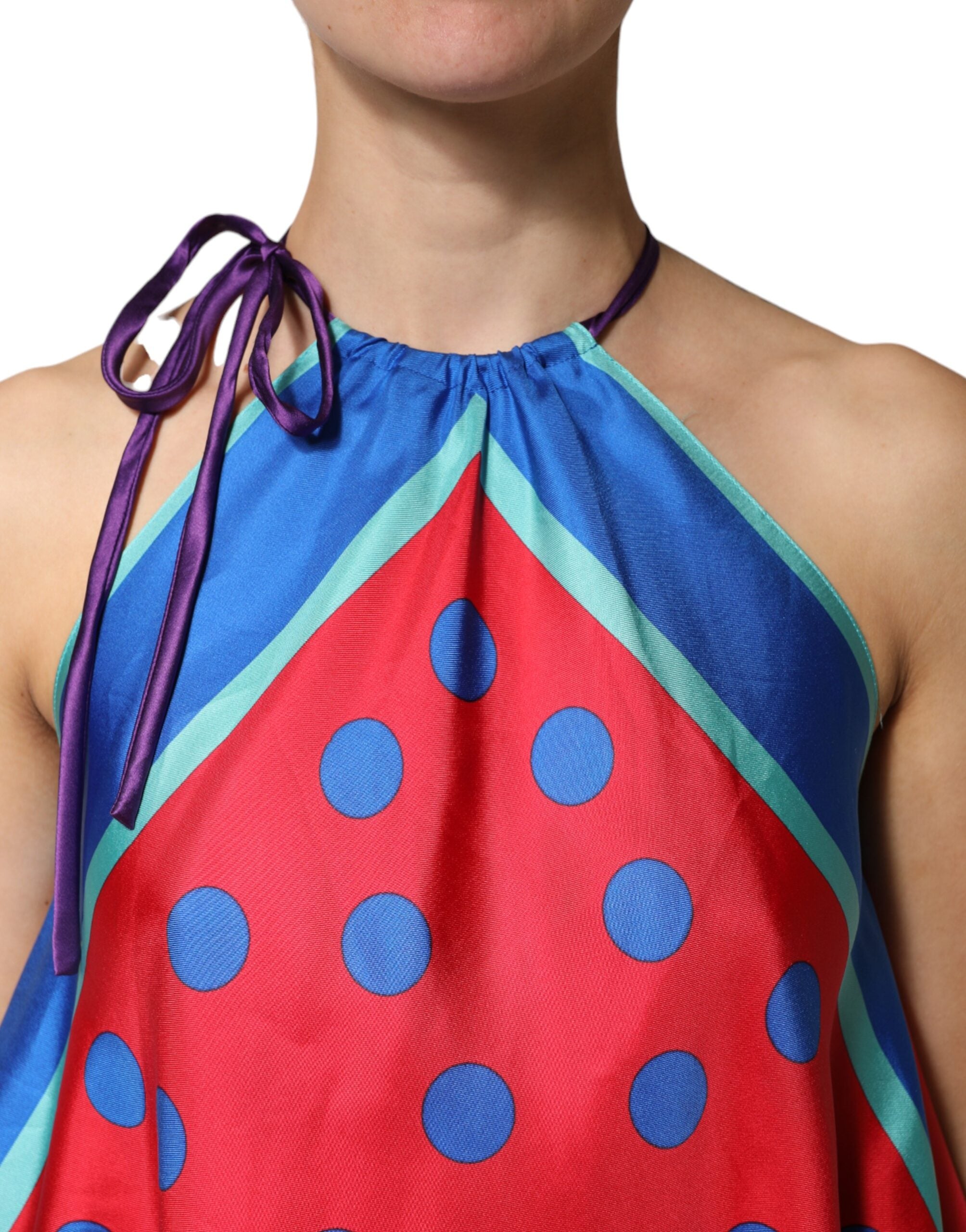 Dolce & Gabbana Multicolor Polka Dot Tie Halter Blouse  Top Dolce & Gabbana