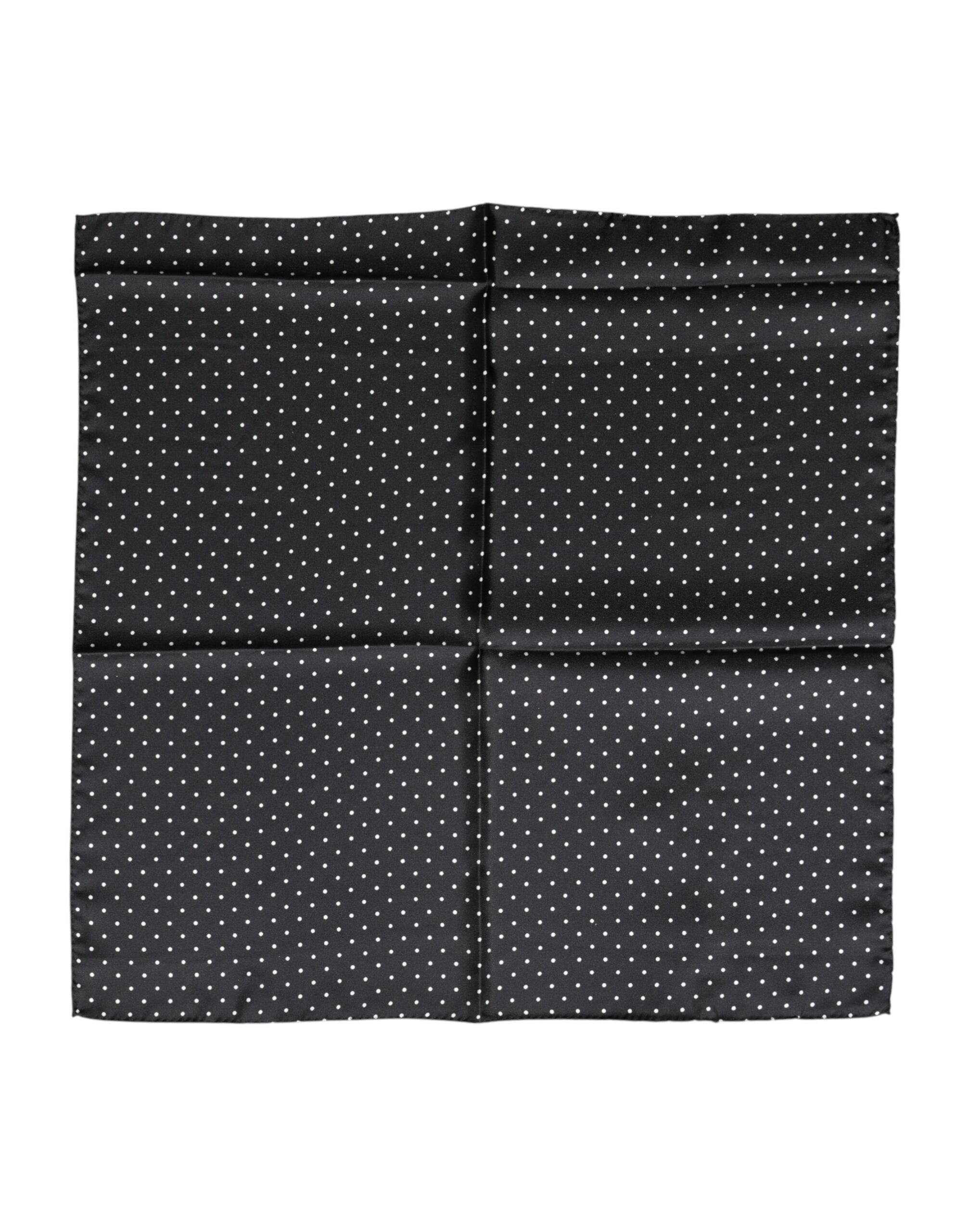 Dolce & Gabbana Black Polka Dot Silk Square Foulard Scarf Dolce & Gabbana