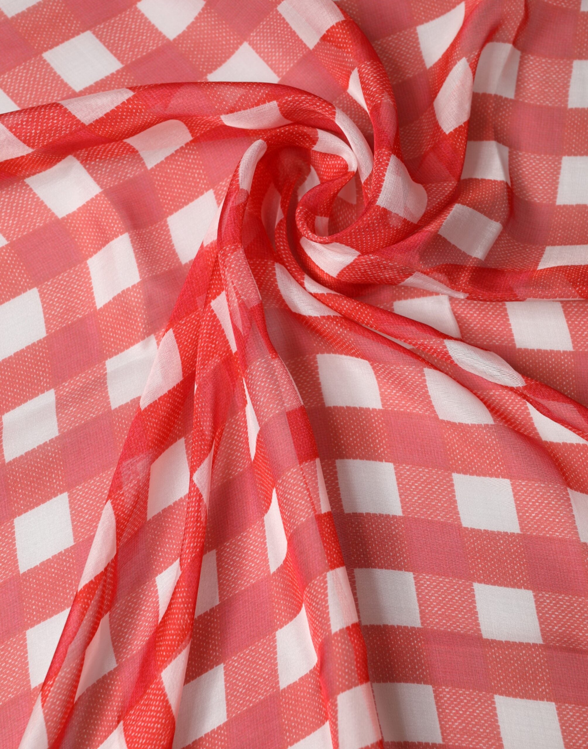 Dolce & Gabbana Red Checkered Stole Neck Wrap Shawl Scarf Dolce & Gabbana