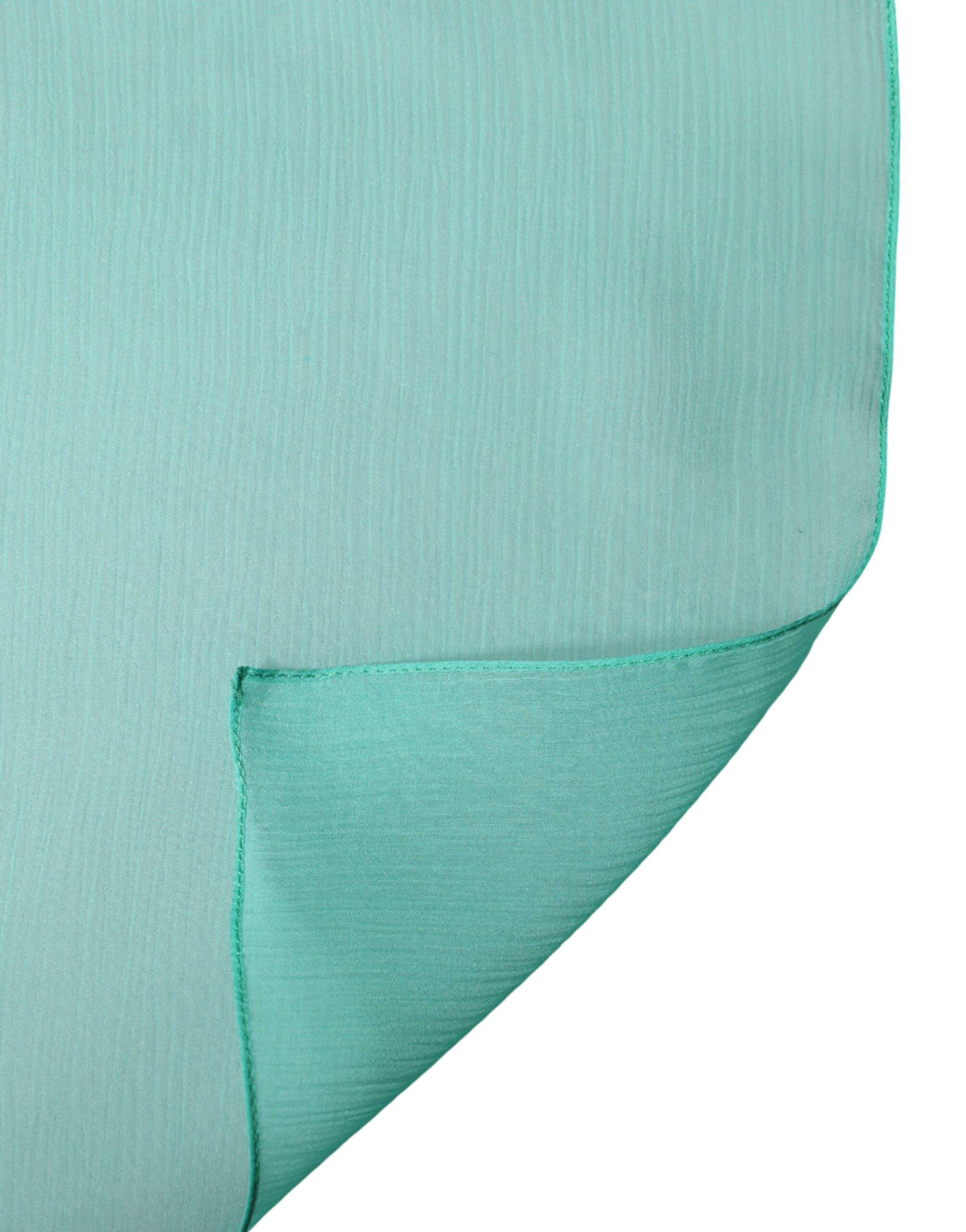 Dolce & Gabbana Teal Stole Silk Neck Wrap Shawl Men Scarf Dolce & Gabbana
