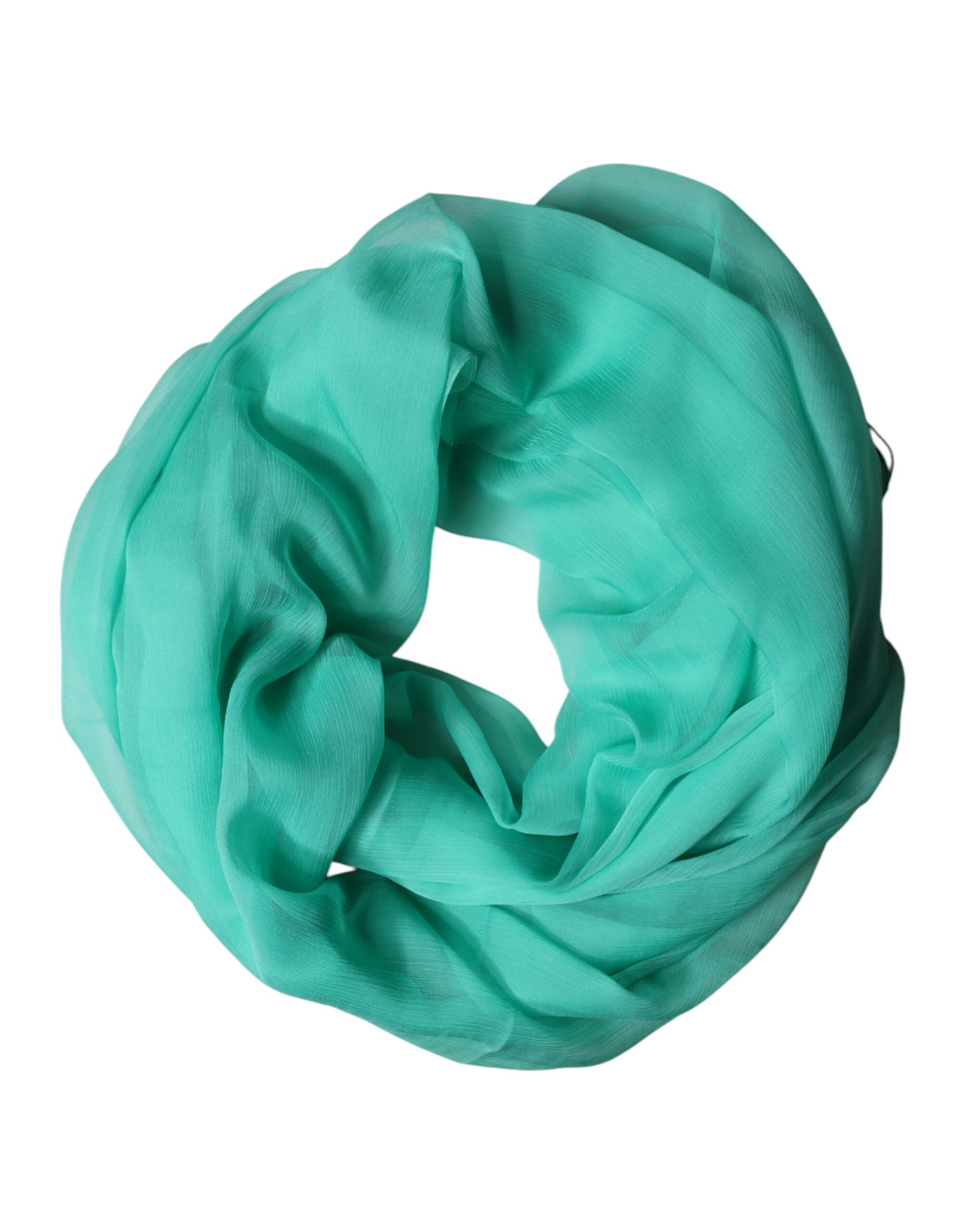 Dolce & Gabbana Teal Stole Silk Neck Wrap Shawl Men Scarf Dolce & Gabbana