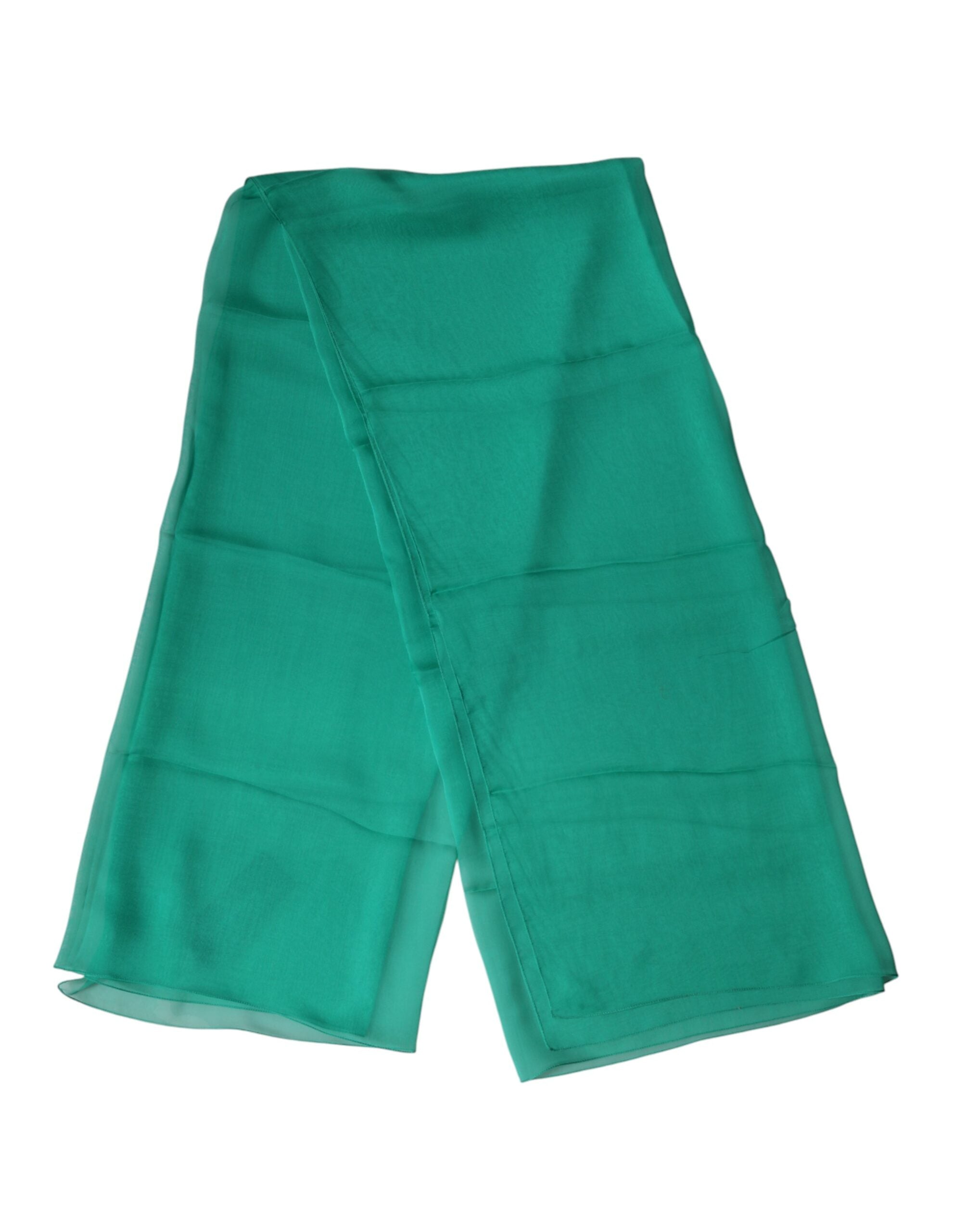 Dolce & Gabbana Green Stole Silk Neck Wrap Shawl Scarf Dolce & Gabbana