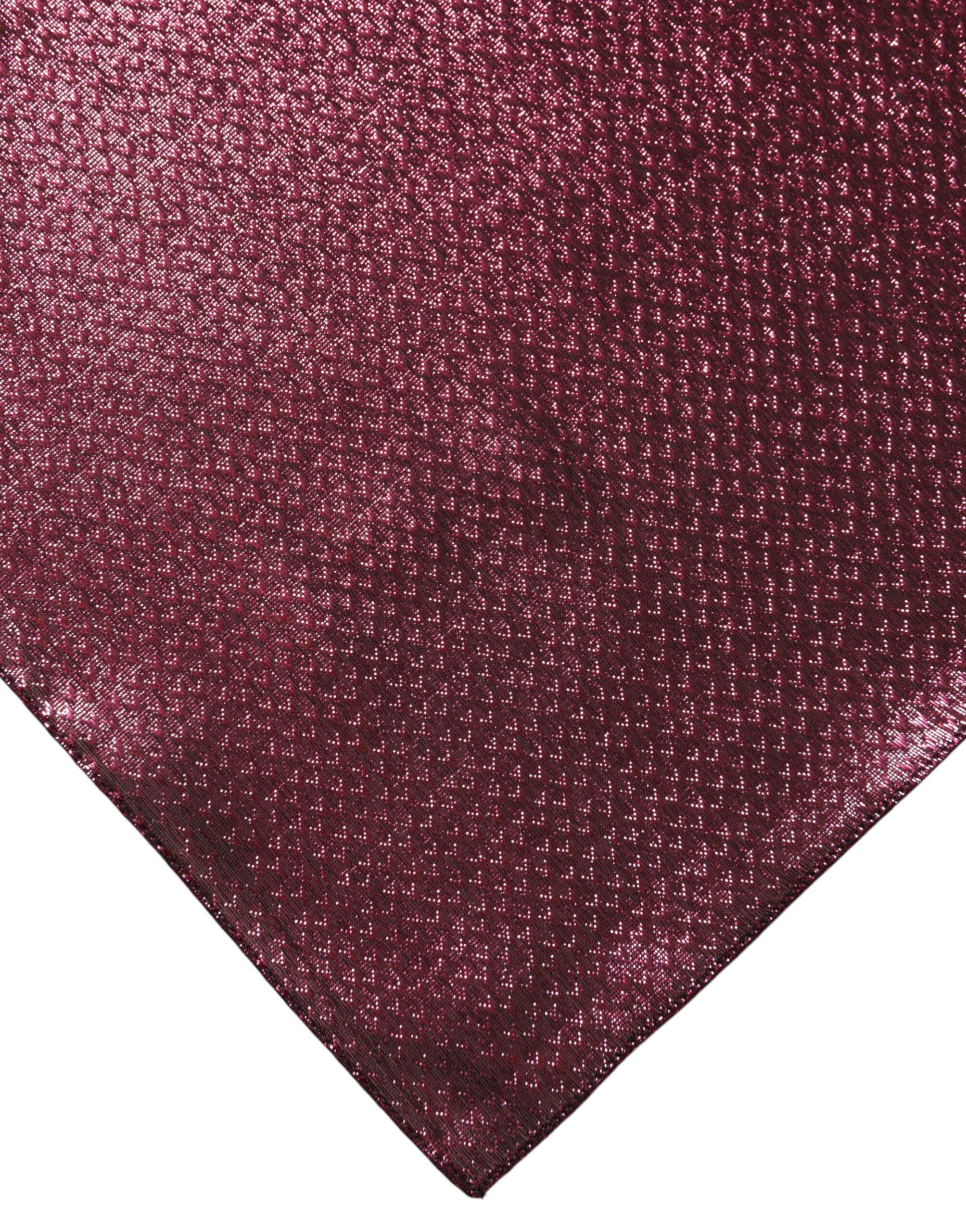 Dolce & Gabbana Metallic Pink Silk Square Foulard Scarf Dolce & Gabbana