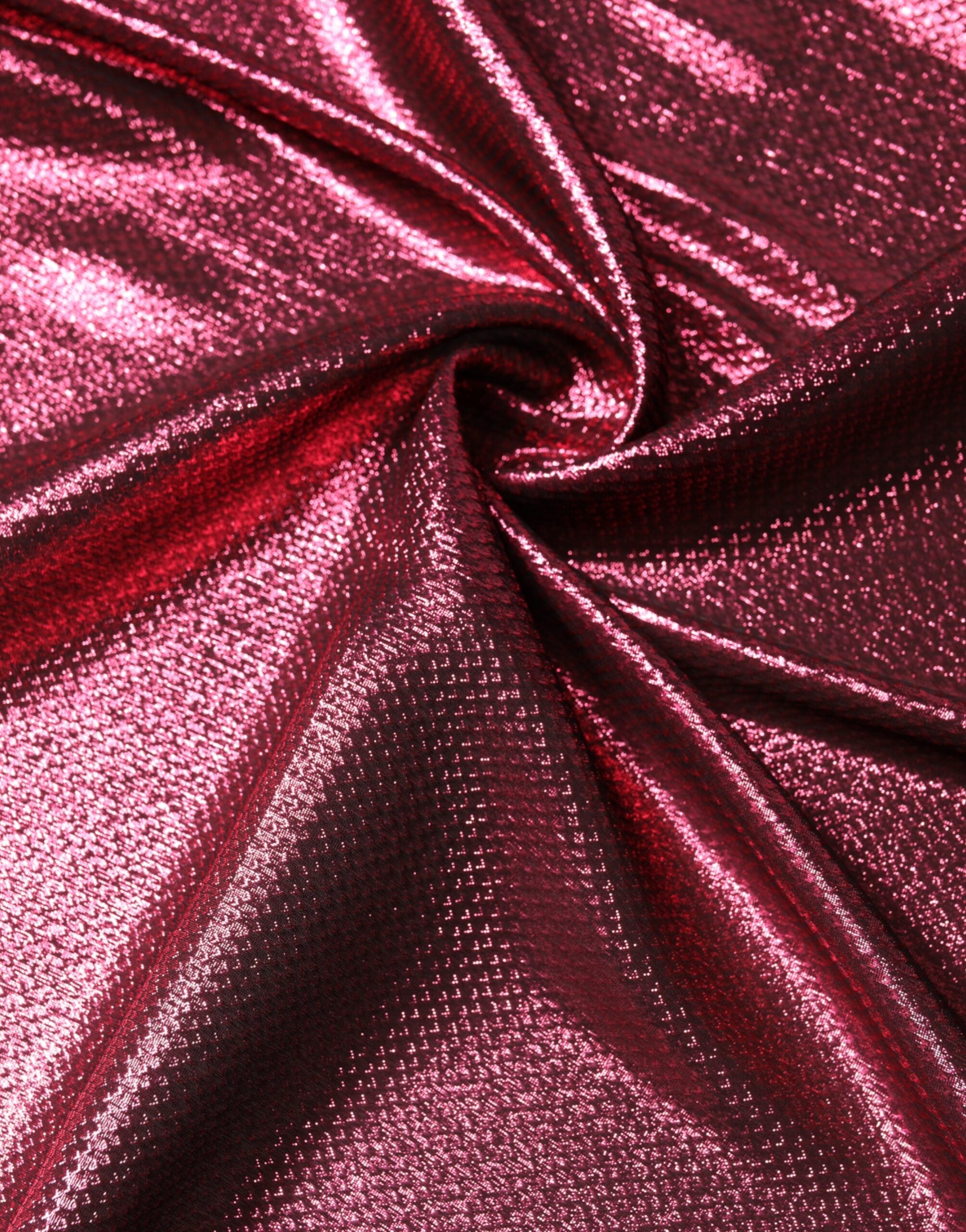 Dolce & Gabbana Metallic Pink Silk Square Foulard Scarf Dolce & Gabbana