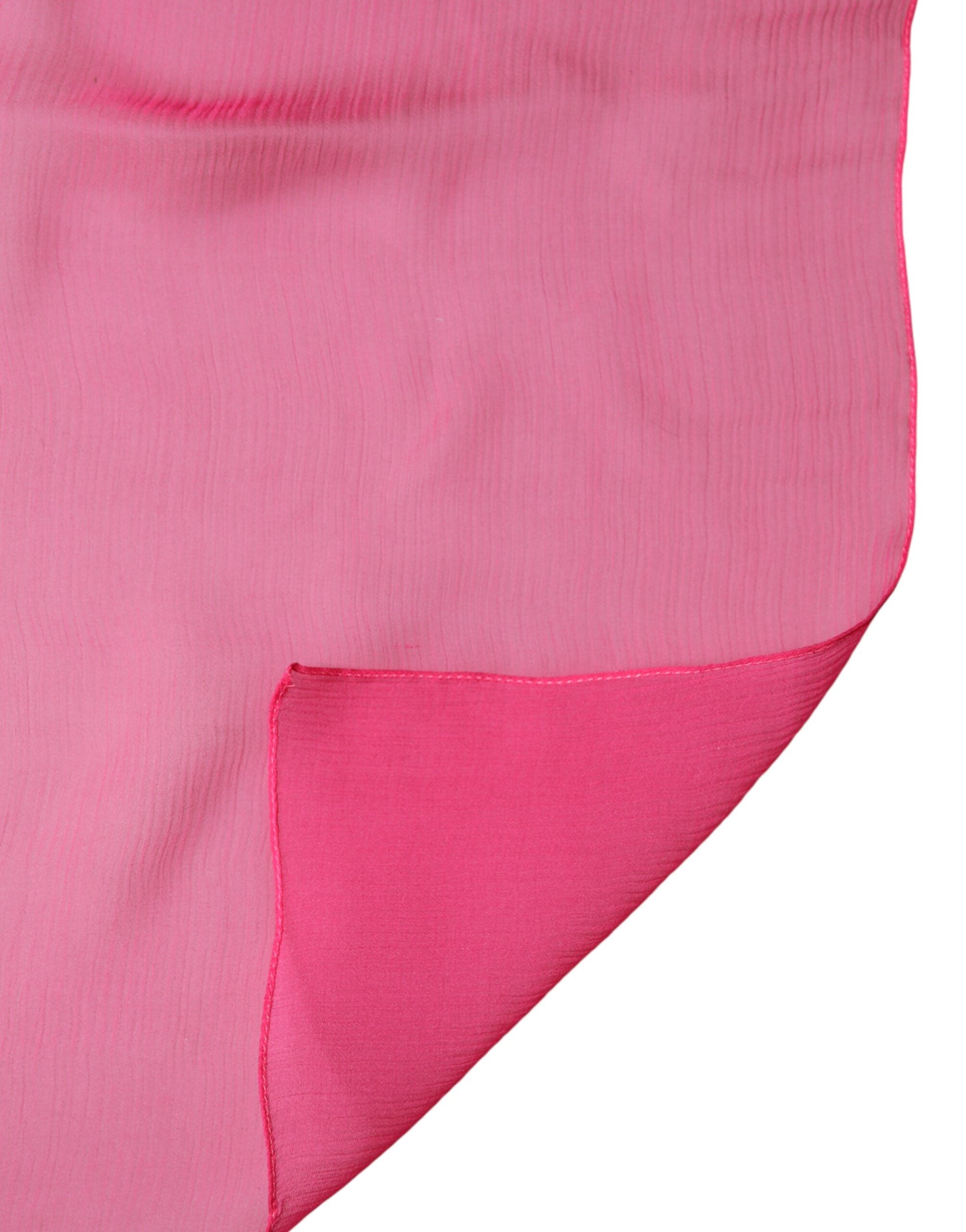 Dolce & Gabbana Pink Silk Stole Neck Wrap Shawl Men 174cm x 128.5cm Scarf Dolce & Gabbana