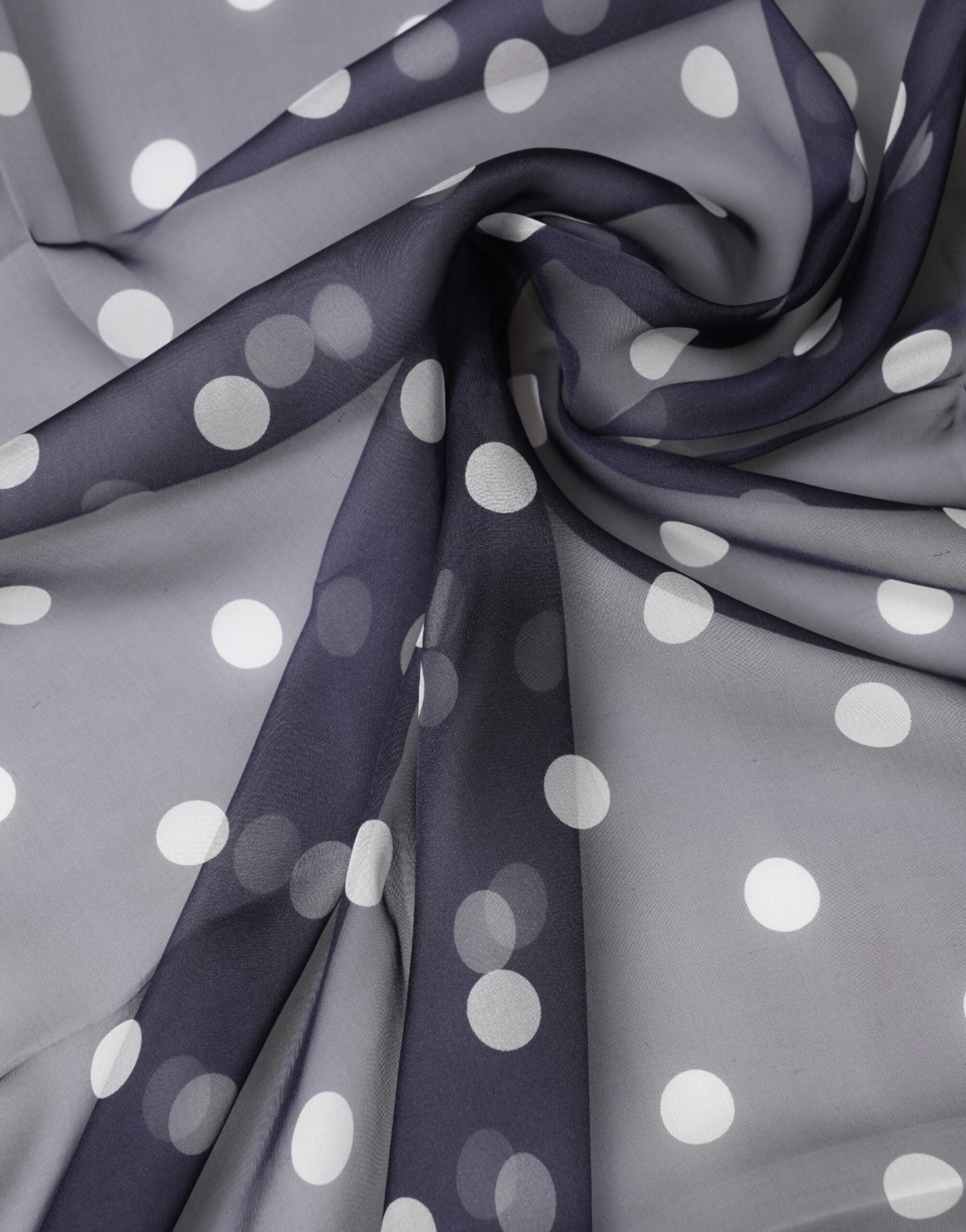 Dolce & Gabbana Blue Polka Dot Silk Neck Wrap Shawl 205cm x 132cm Scarf Dolce & Gabbana