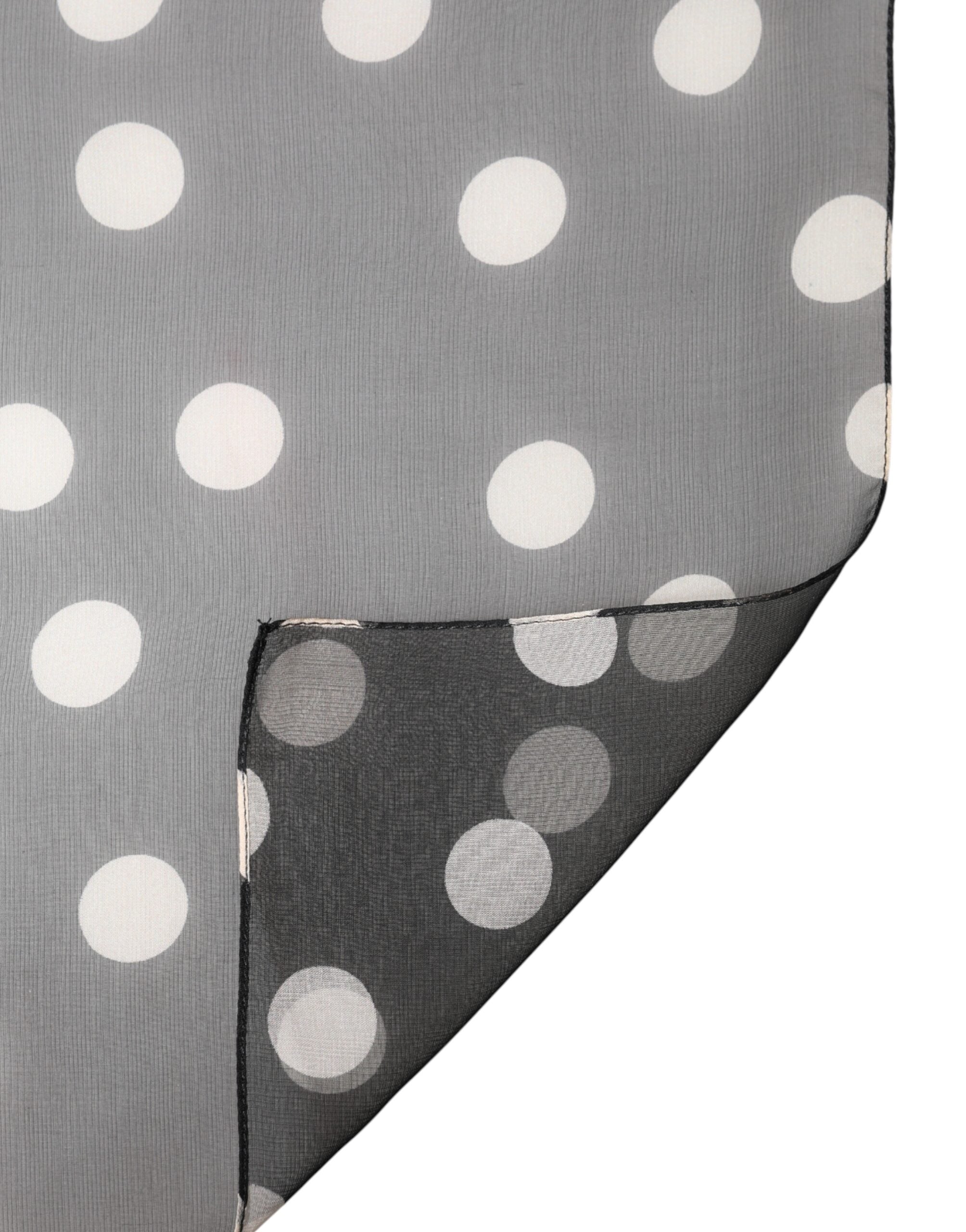 Dolce & Gabbana Black Polka Dot Silk Neck Wrap Shawl 205cm x 137cm Scarf Dolce & Gabbana