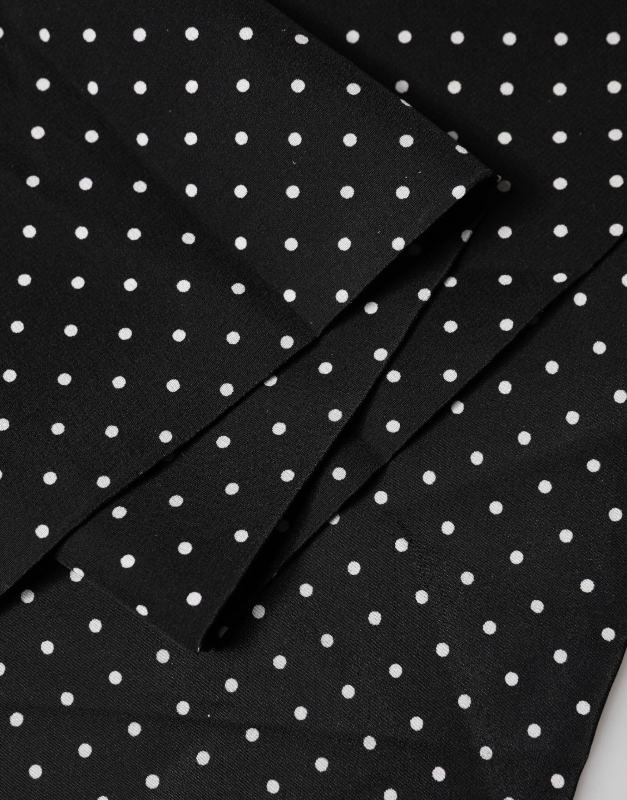 Dolce & Gabbana Black Polka Dot Neck Wrap Foulard 133.5cm x 12.5cm Scarf Dolce & Gabbana