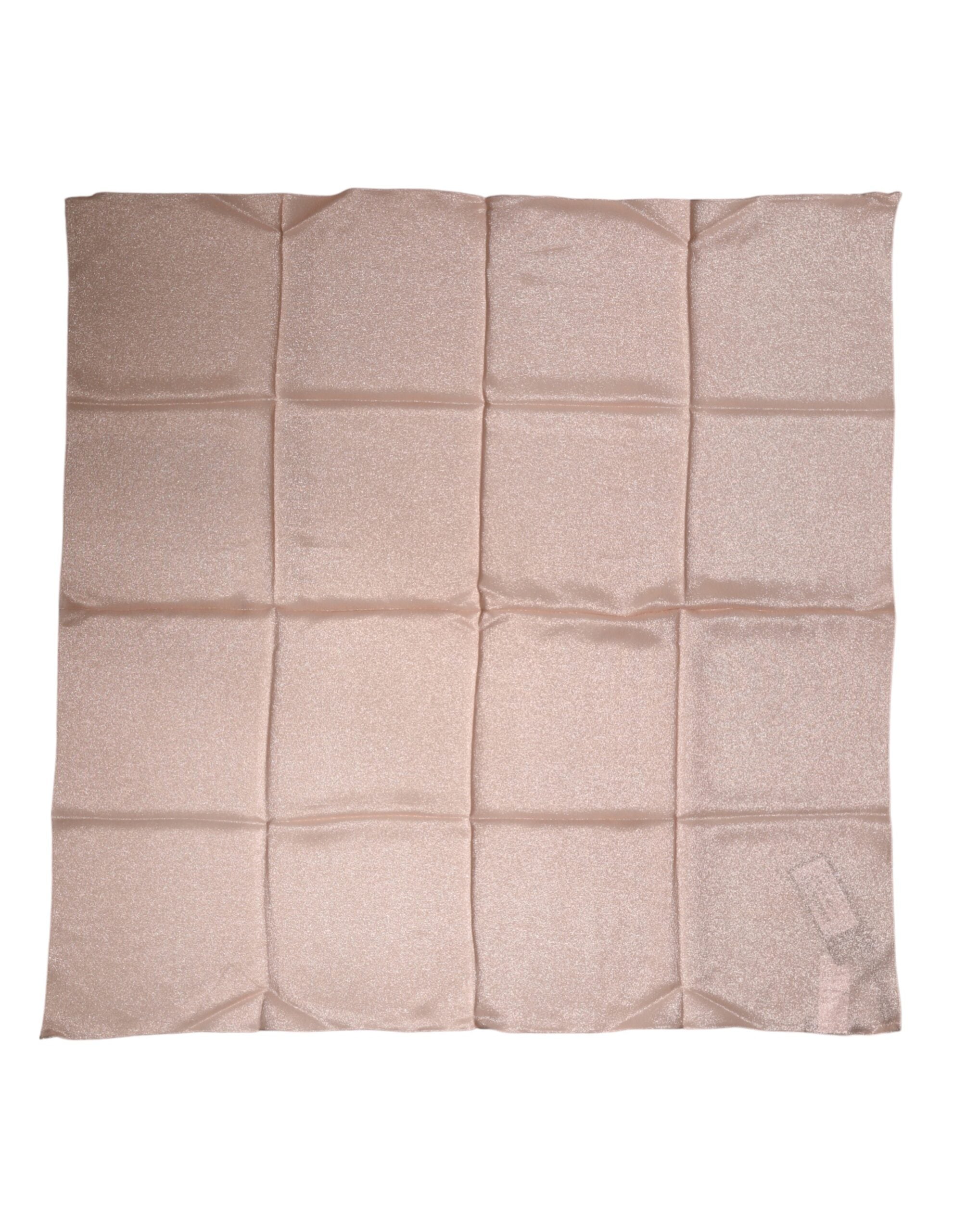 Dolce & Gabbana Light Pink Silk Blend Square Foulard 87.5cm x86.5cm Scarf