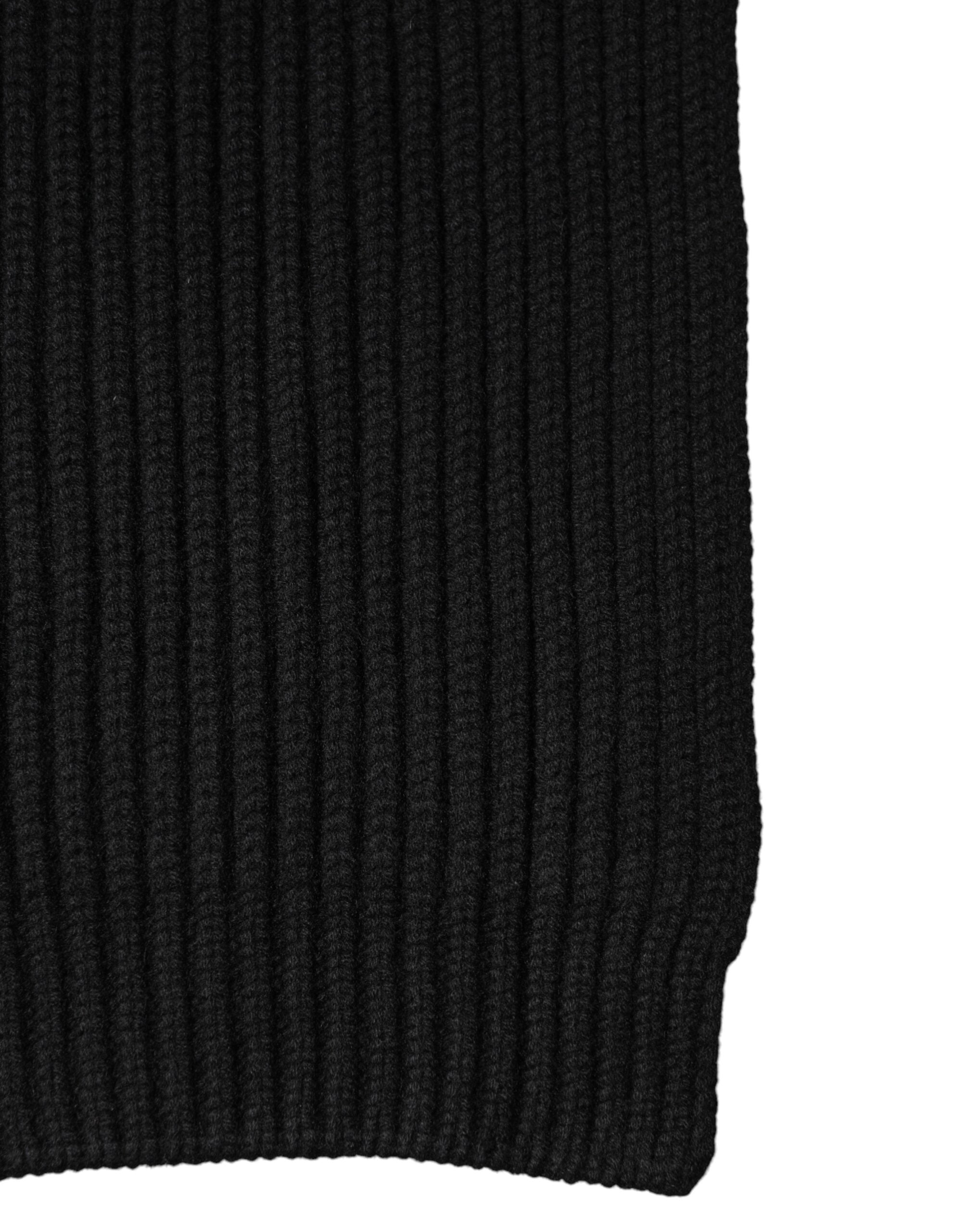 Dolce & Gabbana Black Cashmere Knit Neck Wrap Shawl 202cm x 26cm  Scarf Dolce & Gabbana