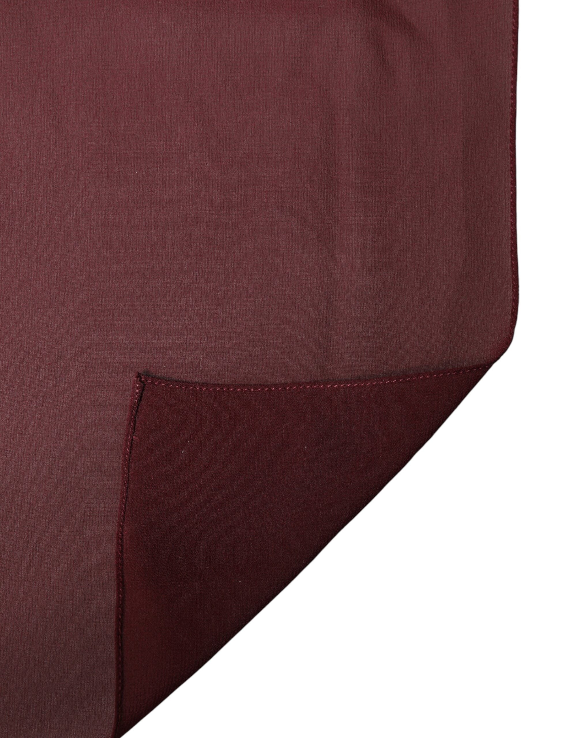 Dolce & Gabbana Maroon Silk Stole Neck Wrap Shawl Men 200cm x 130cm  Scarf Dolce & Gabbana