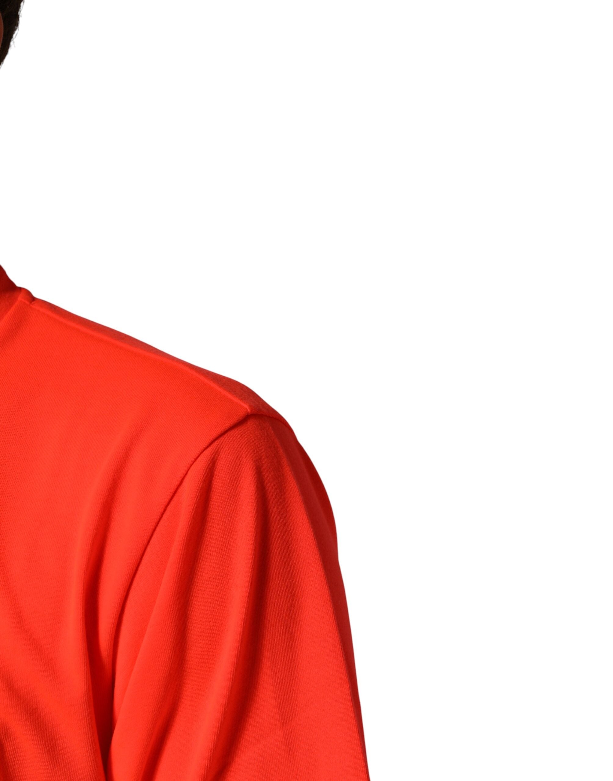 Dolce & Gabbana Neon Orange Polyester Crew Neck Men T-shirt Dolce & Gabbana