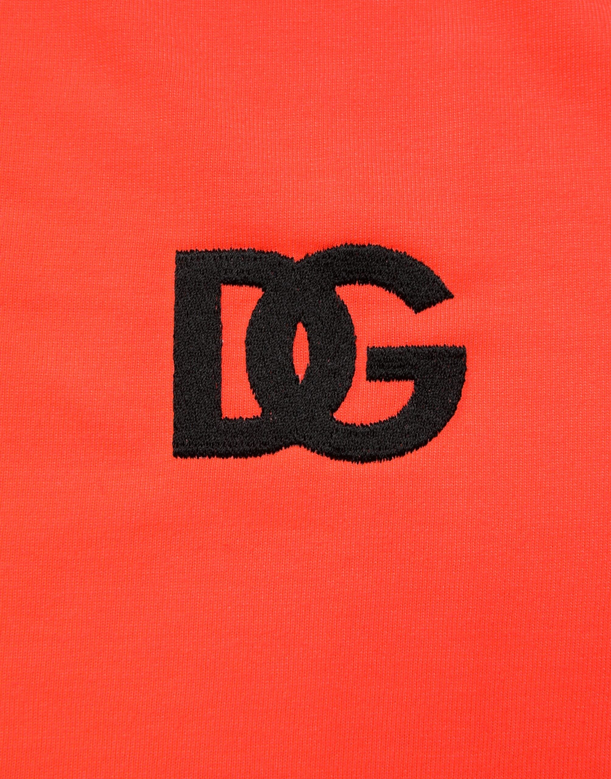 Dolce & Gabbana Neon Orange Polyester Crew Neck Men T-shirt Dolce & Gabbana